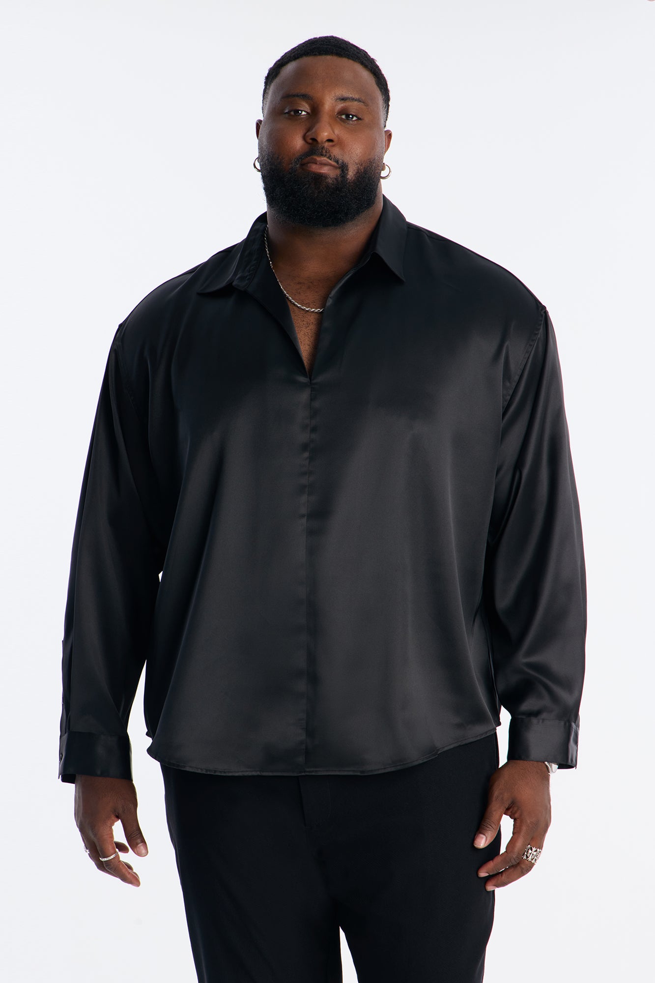 Relaxed Luxe Lumina Easy Flow Shirt - Black