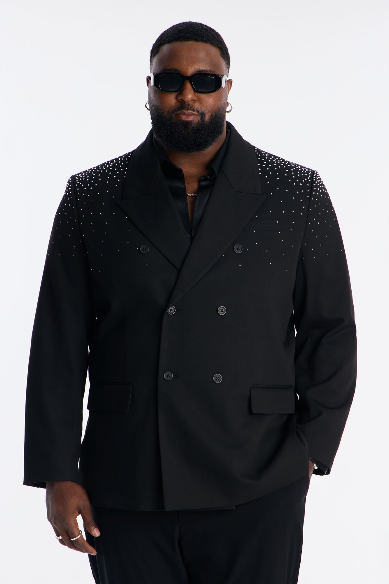 Relaxed Star Gazer Embellished Jacket - Black