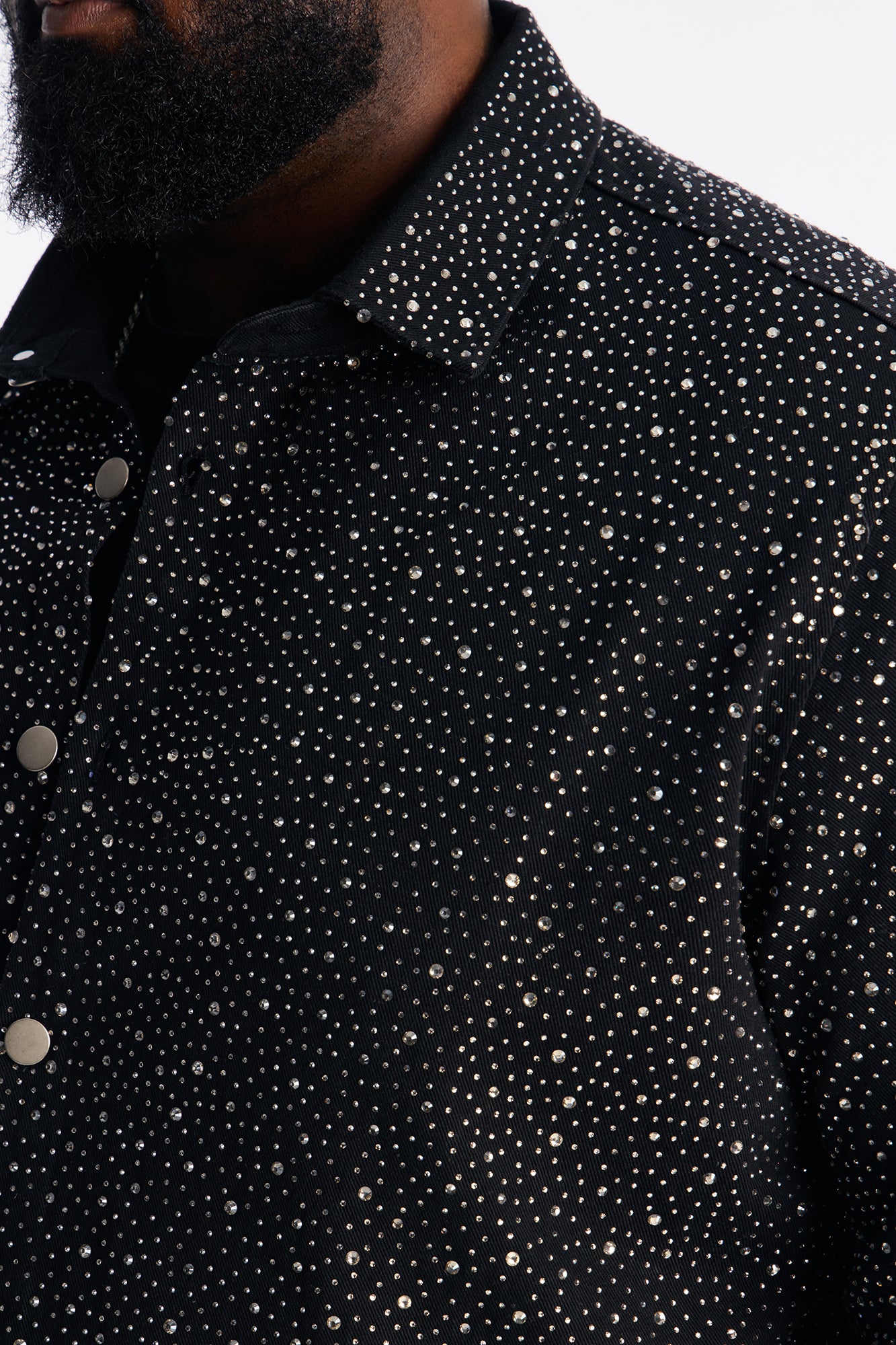 Iced Obsidian Button Up - Black