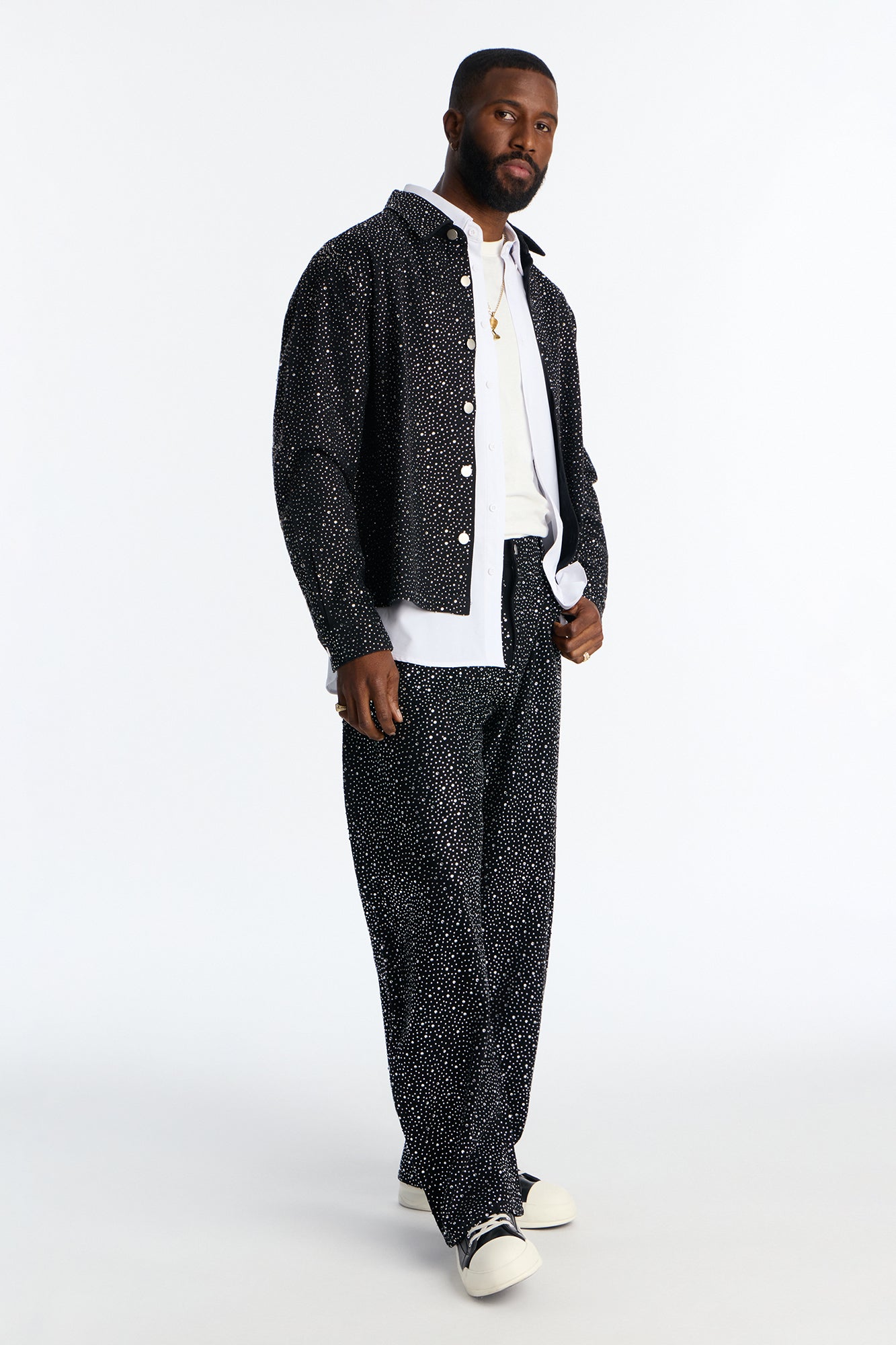 Iced Obsidian Button Up - Black