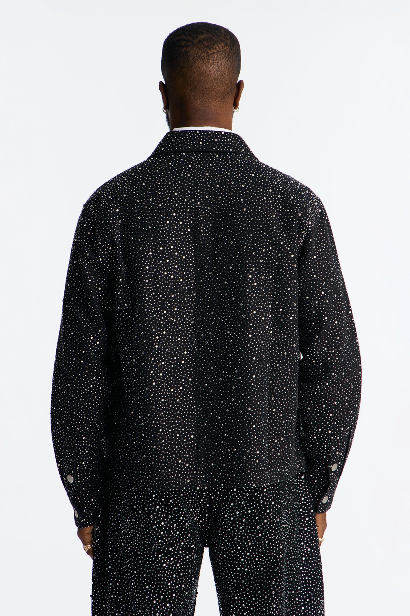 Iced Obsidian Button Up - Black