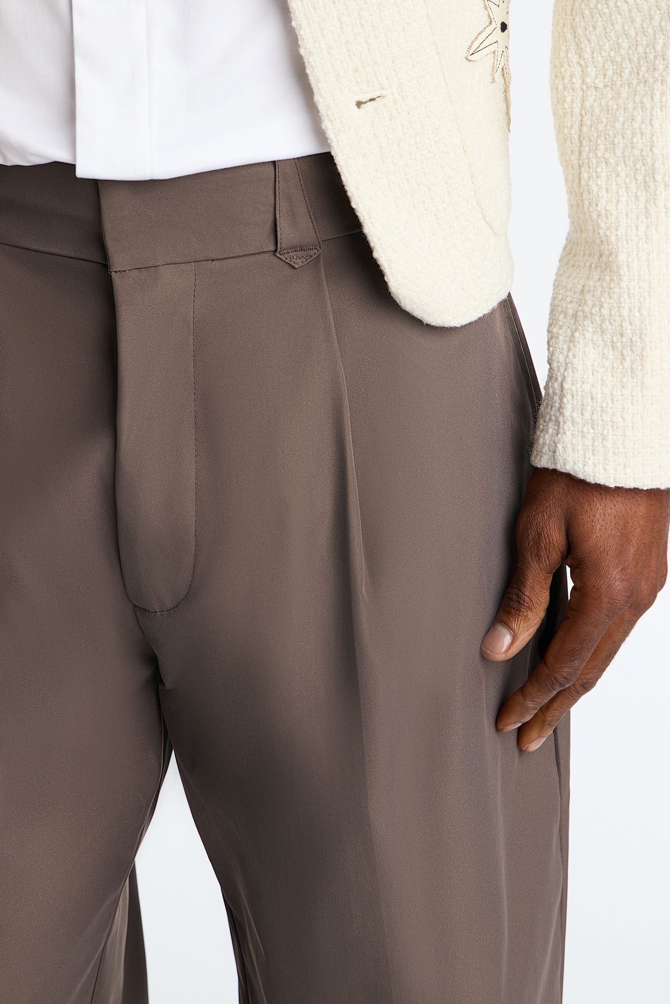 Relaxed Straight Heirloom Pleated Trouser - Grey