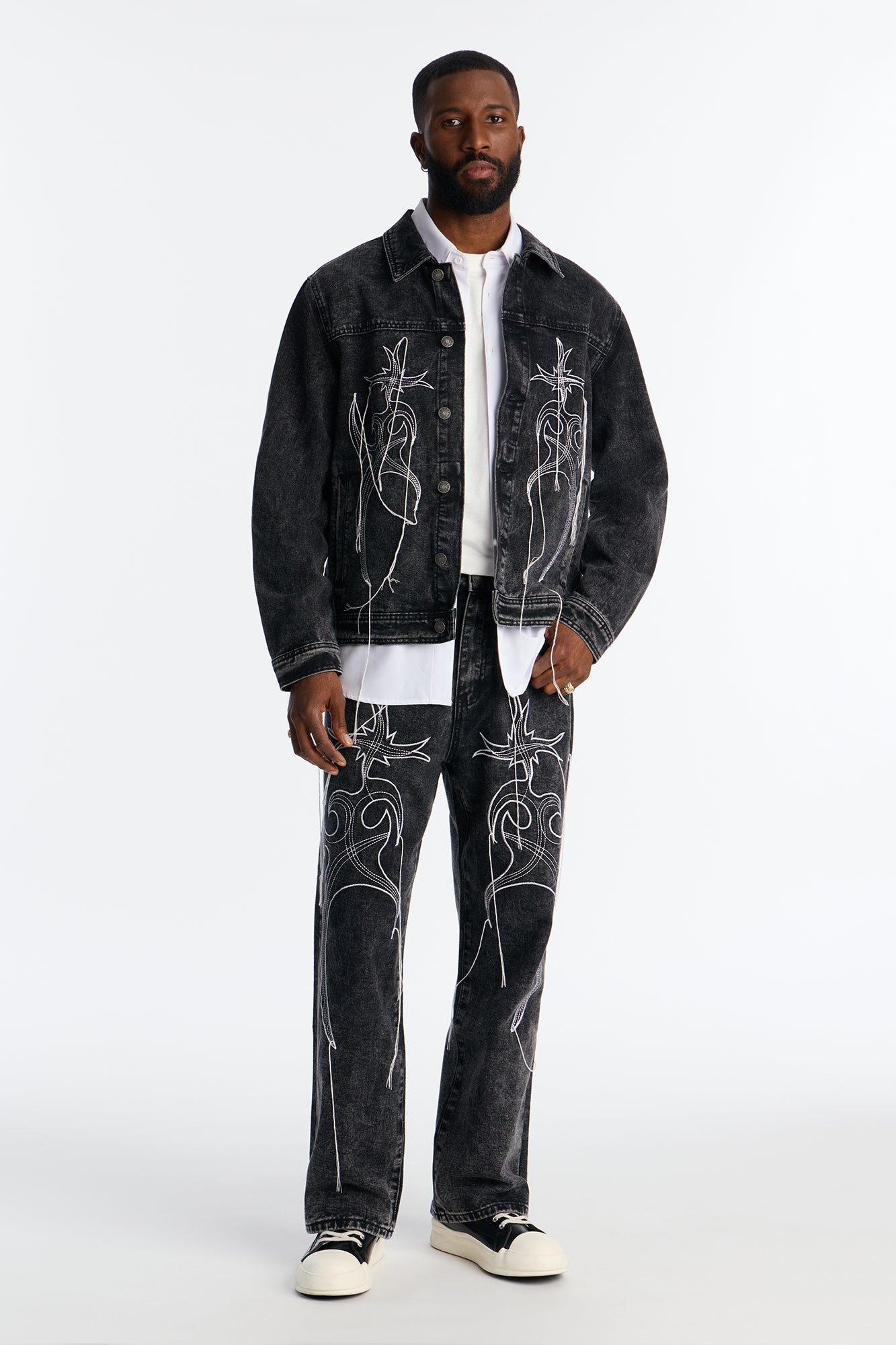 Skyfire Denim Trucker Jacket - Black Wash