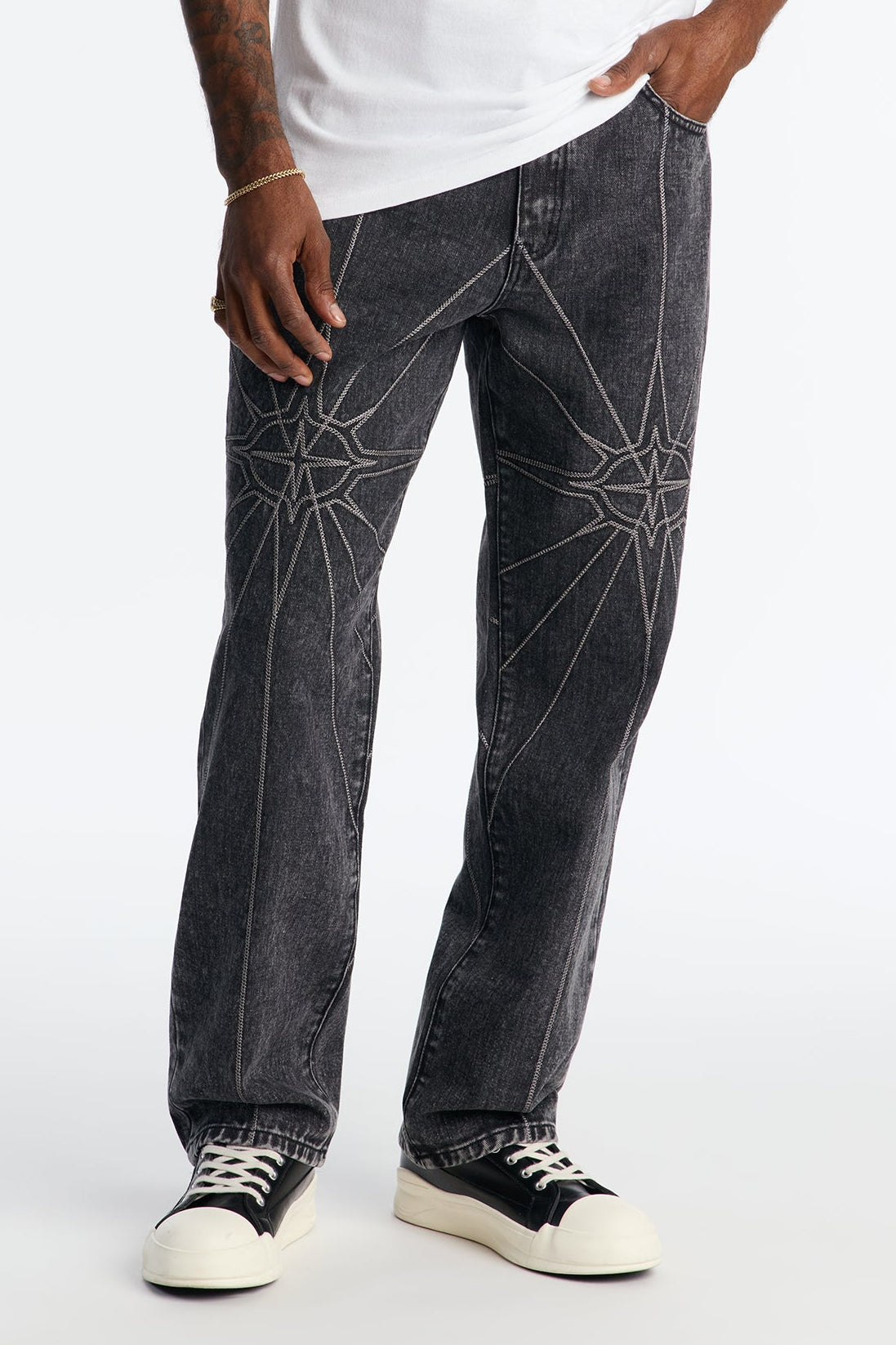Straight Galaxy Star Jean - Black