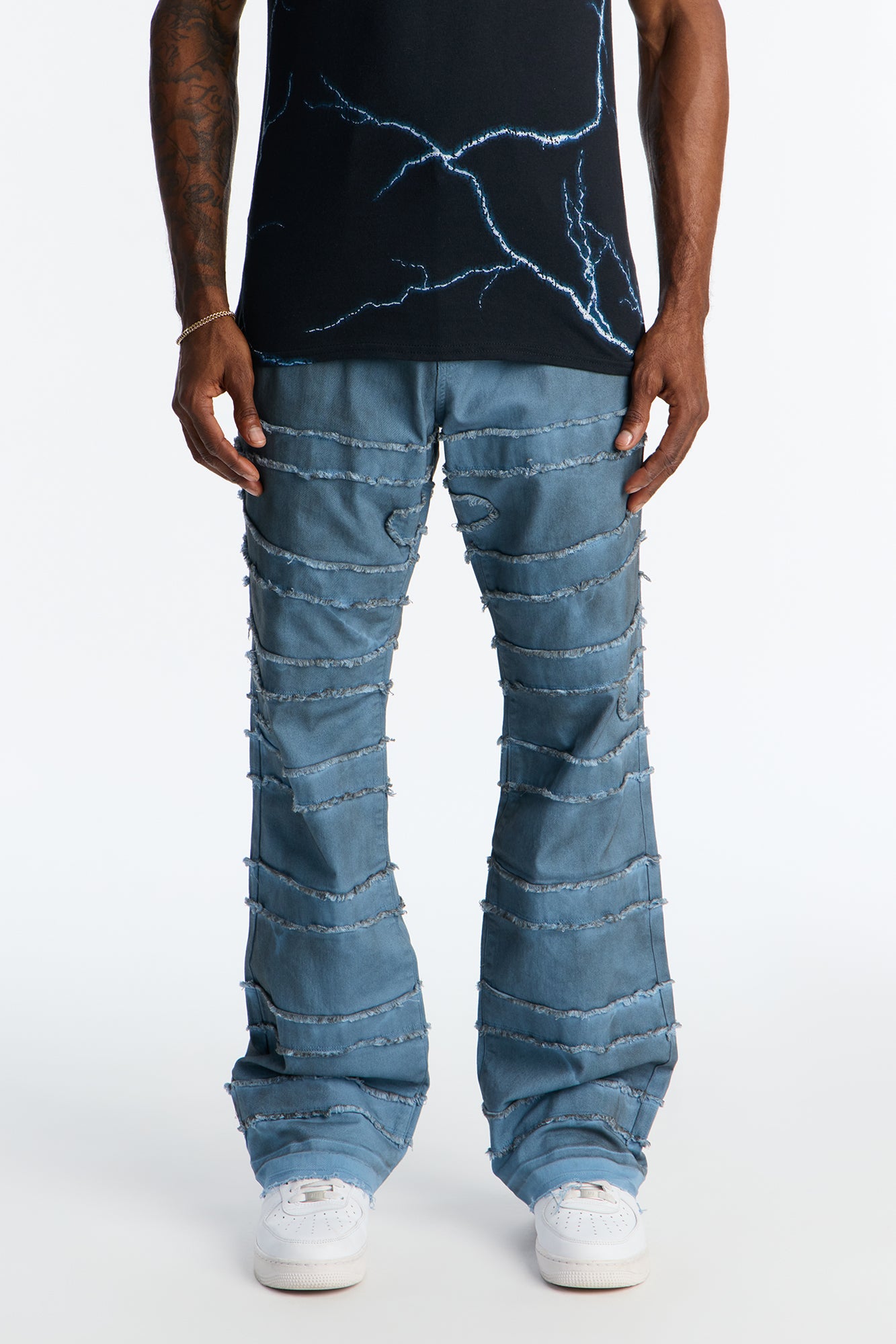 Stacked Slim Flared Tectonic Pant - Blue