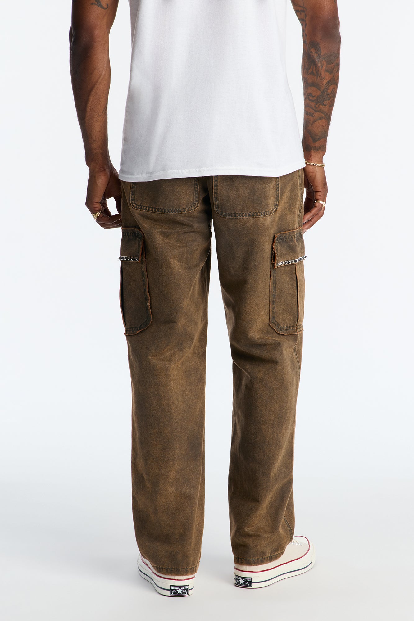 Straight Riot Studded Pant - Brown