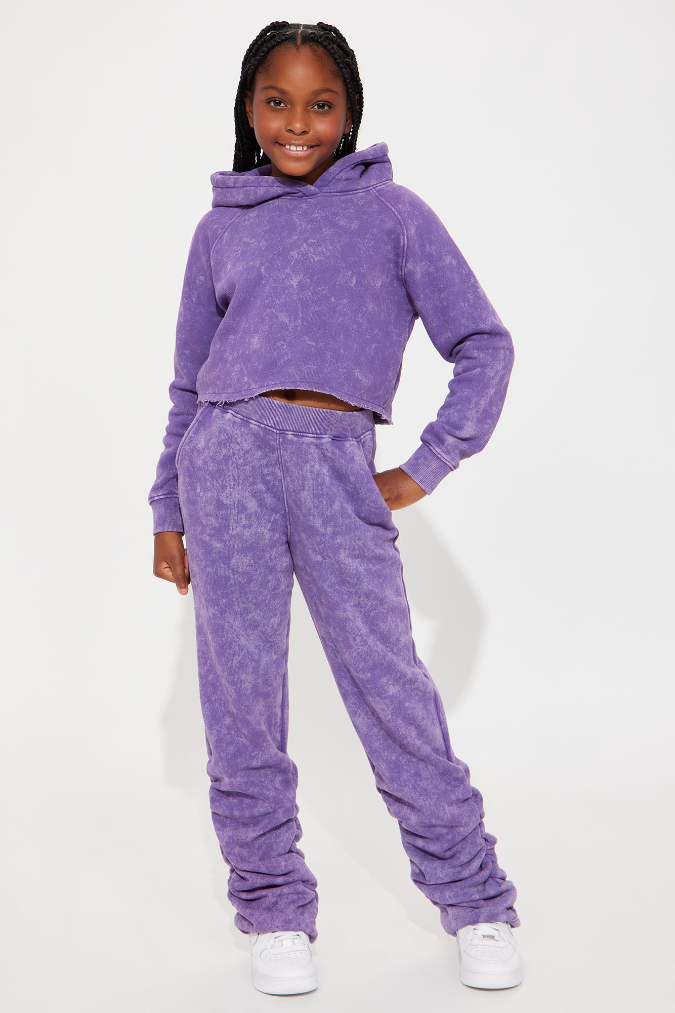 Mini My Time Mineral Wash Jogger Set - Purple