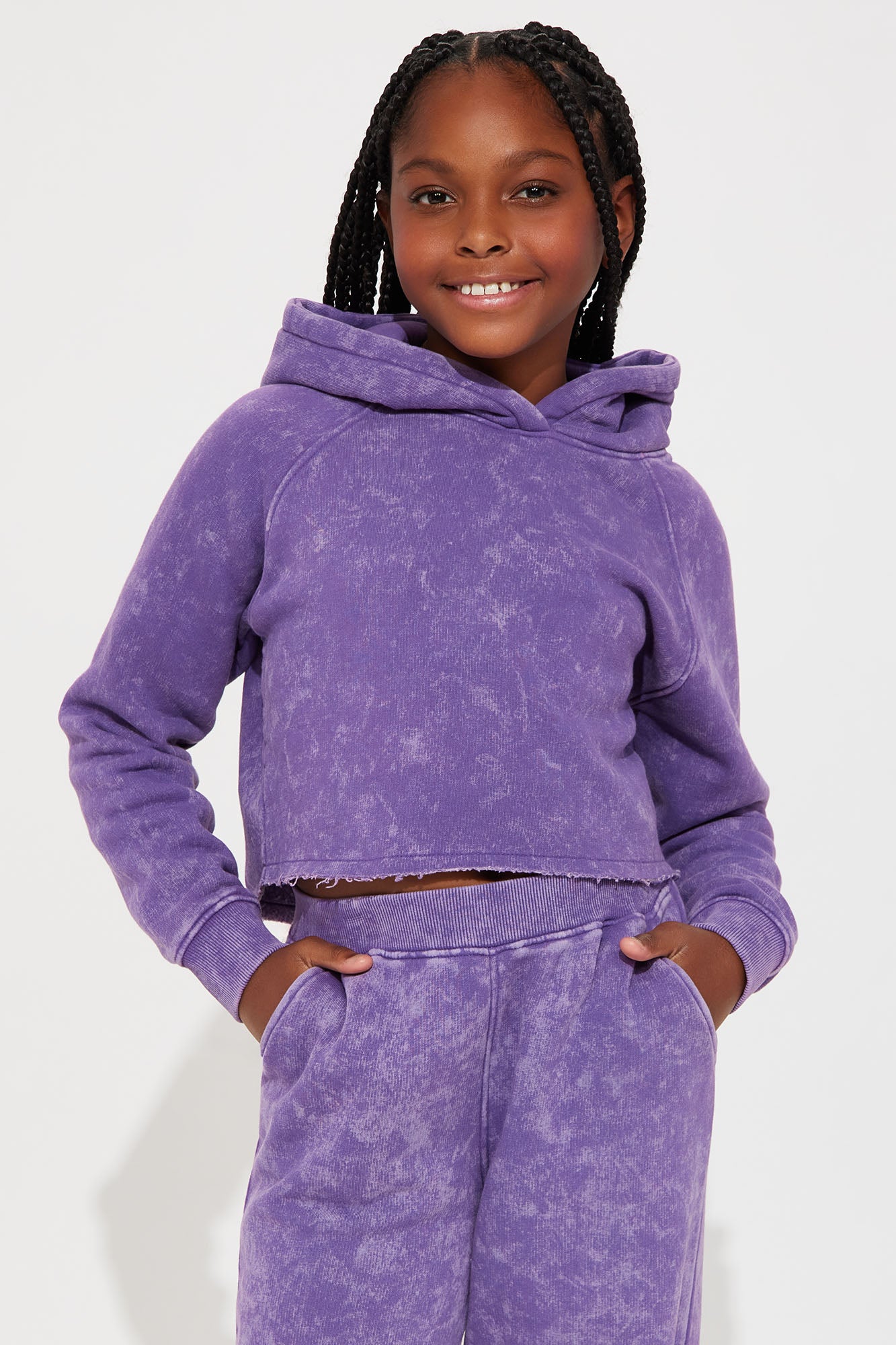 Mini My Time Mineral Wash Jogger Set - Purple