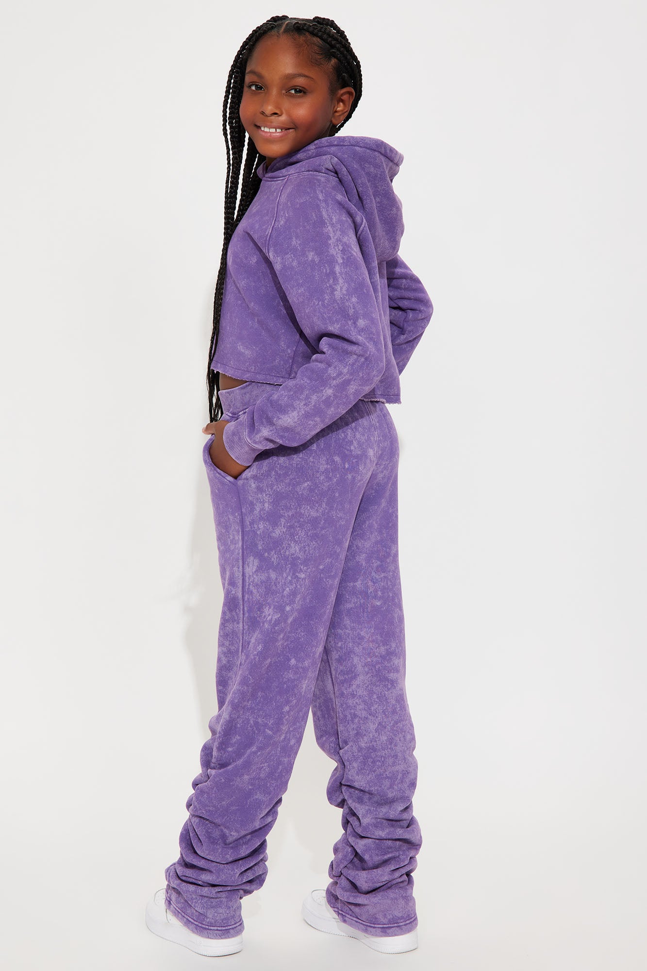 Mini My Time Mineral Wash Jogger Set - Purple