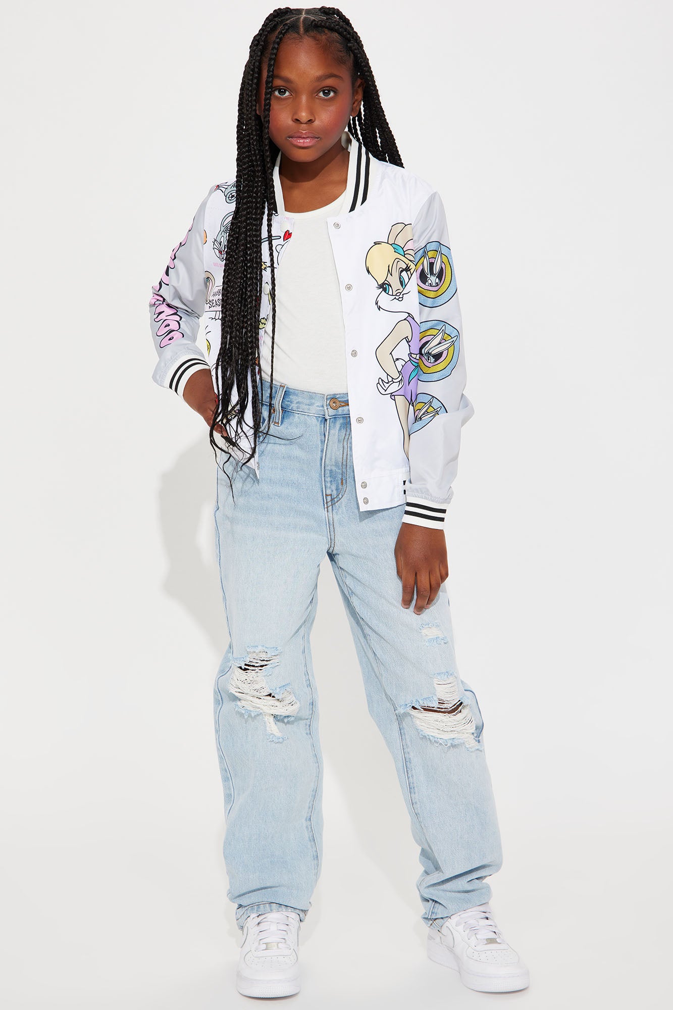 Mini Only One Ripped Straight Leg Jean - Light Wash