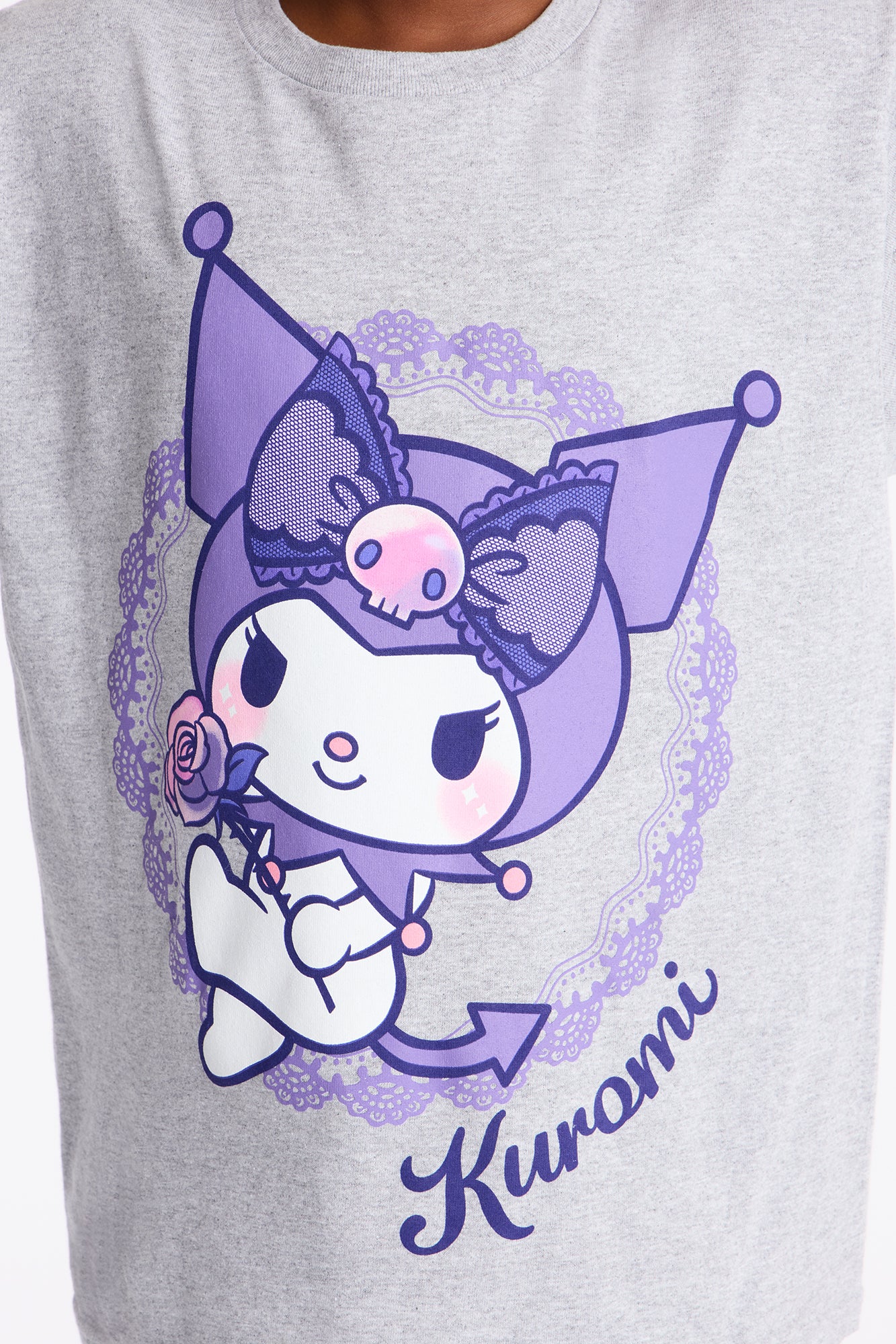 Mini Kuromi Short Sleeve Tee - Grey