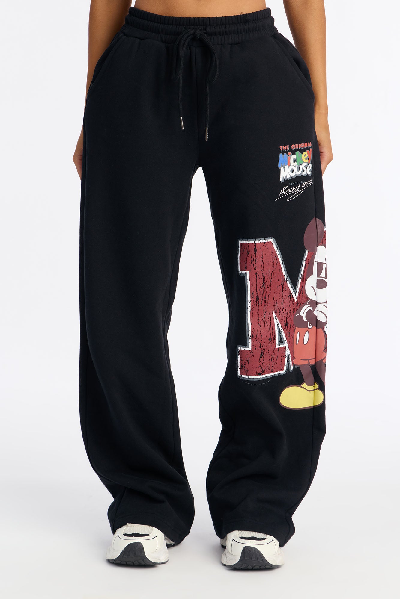 Mickey Mouse Fleece Wide Leg Pant - Black