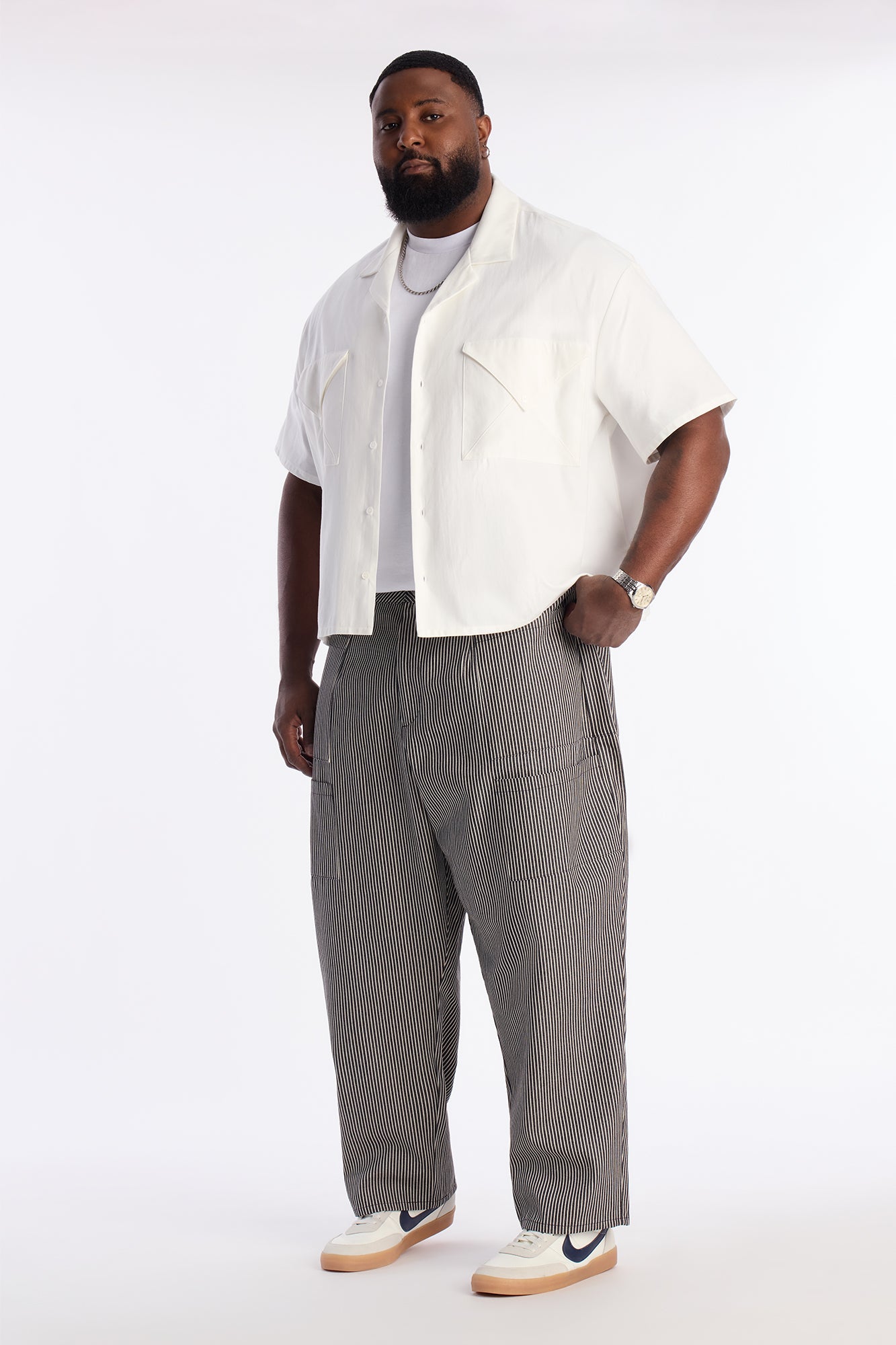 Balloon Fit Tokyo Drift Striped Pant - Black