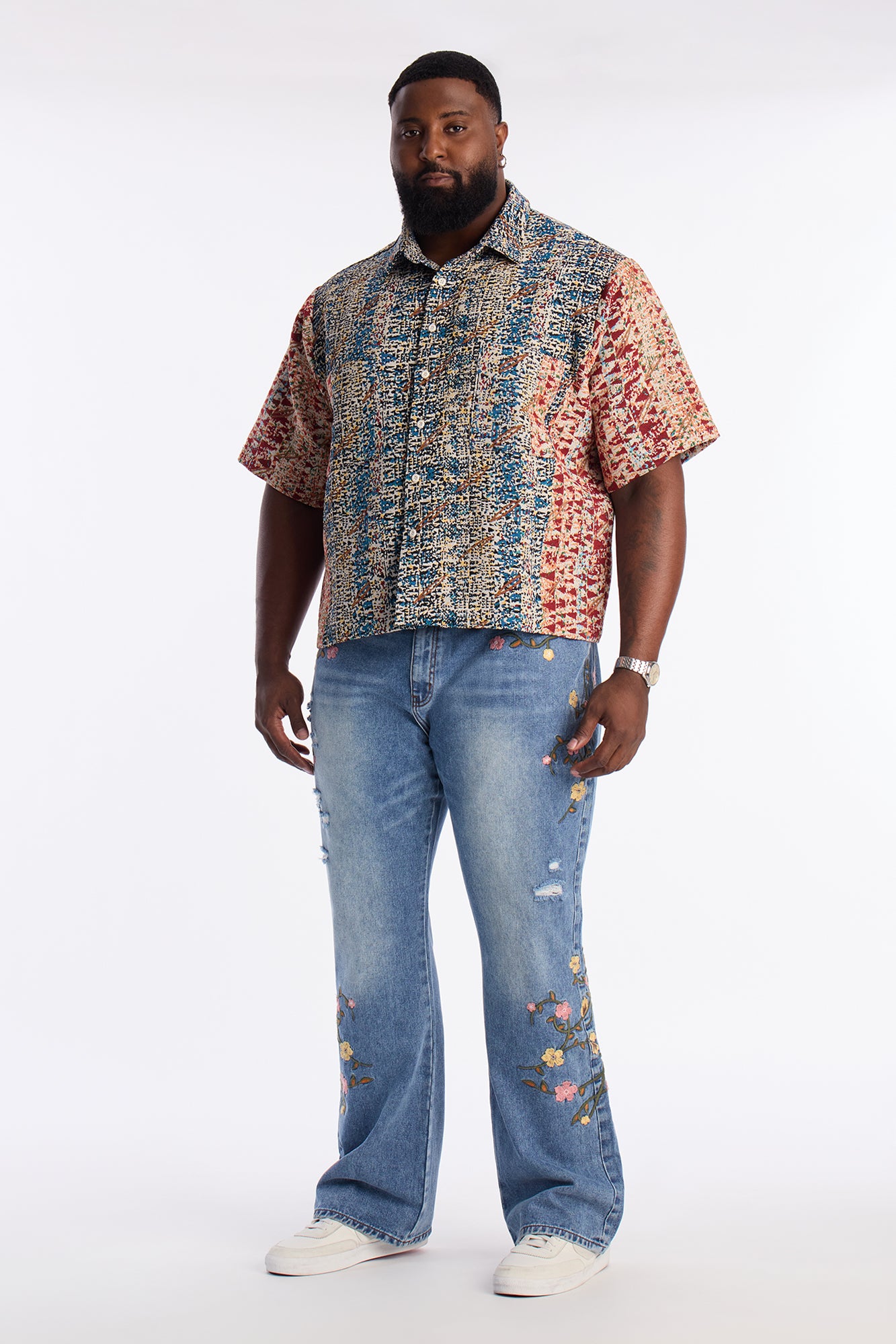 Blooming Stacked Slim Flare Jeans - Light Blue Wash