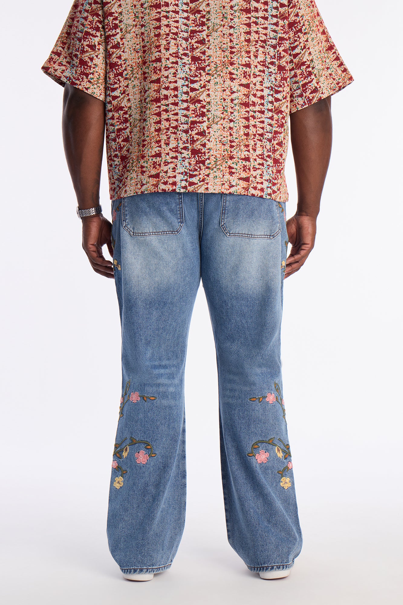 Blooming Stacked Slim Flare Jeans - Light Blue Wash