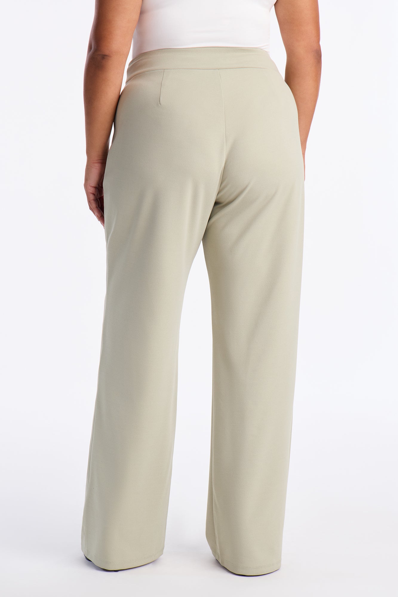 Office Tea Straight Leg Trouser Pant - Sage