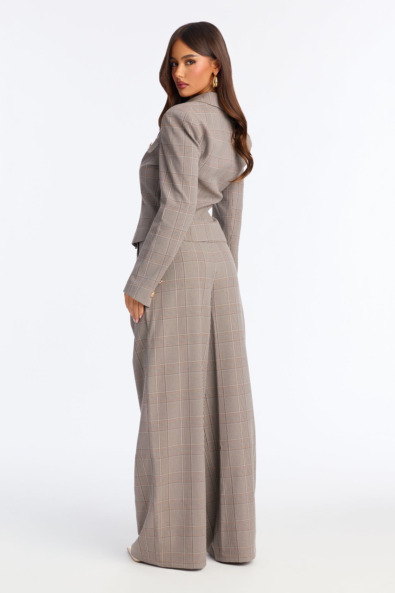 Heaven Sent Plaid Blazer Pant Set - Black/combo