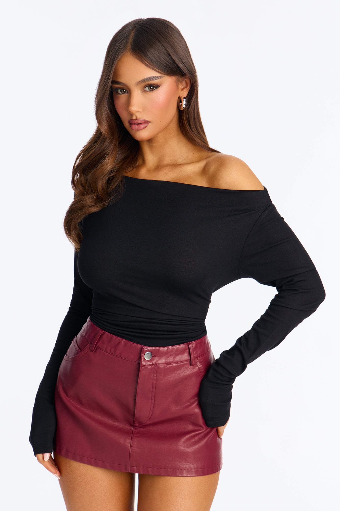 Eva Effortless Long Sleeve Top - Black