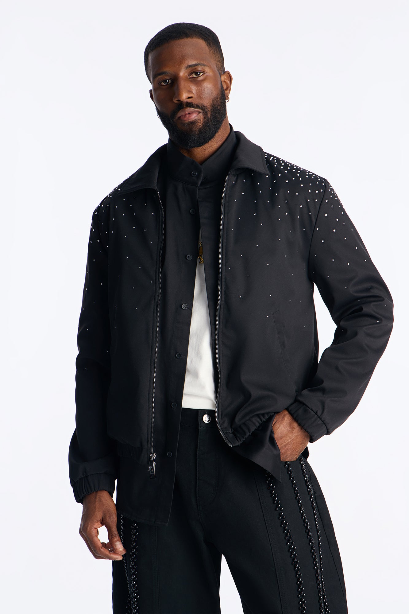 Party Ready Rhinestone Jacket - Black