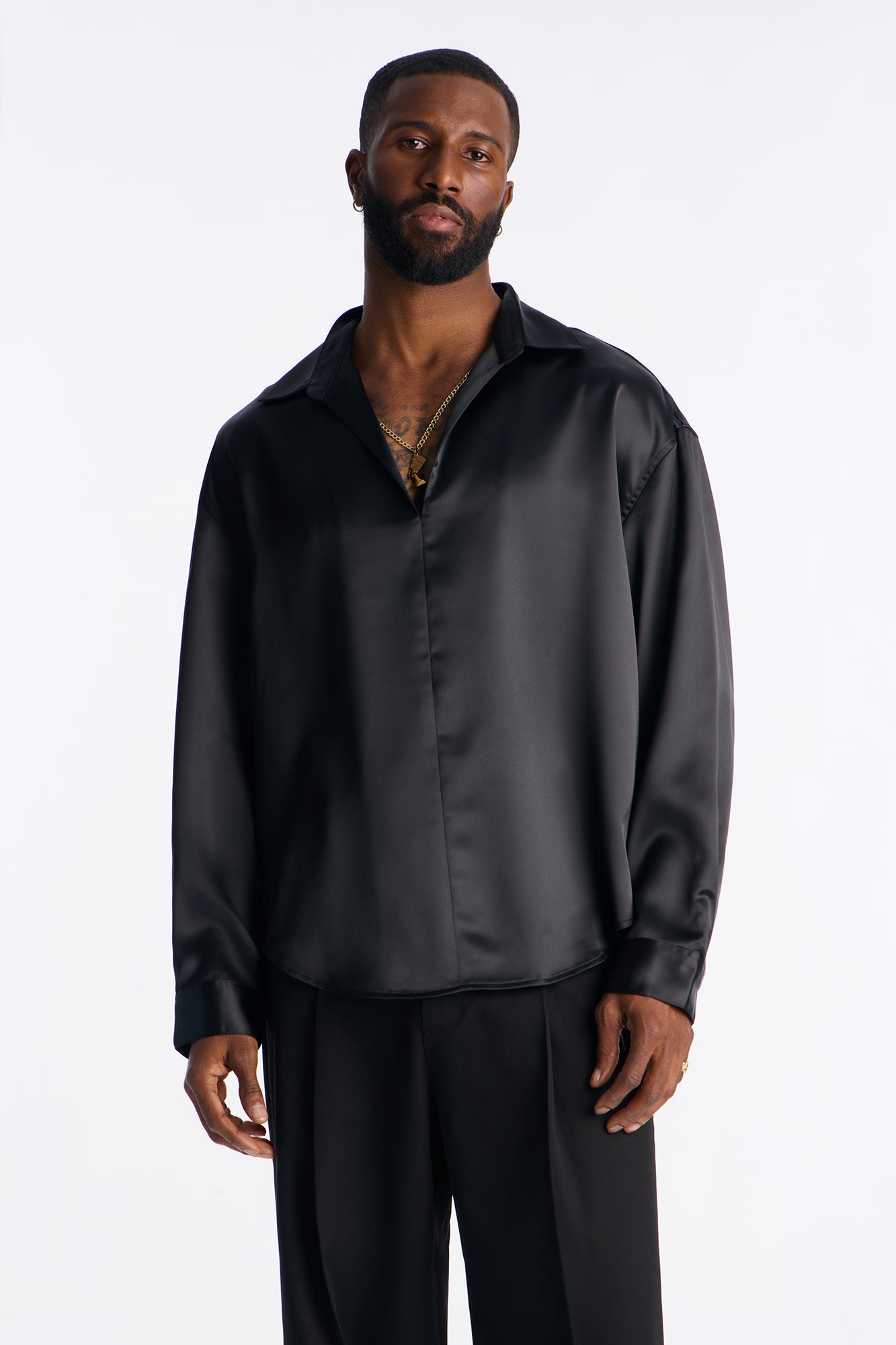 Relaxed Luxe Lumina Easy Flow Shirt - Black