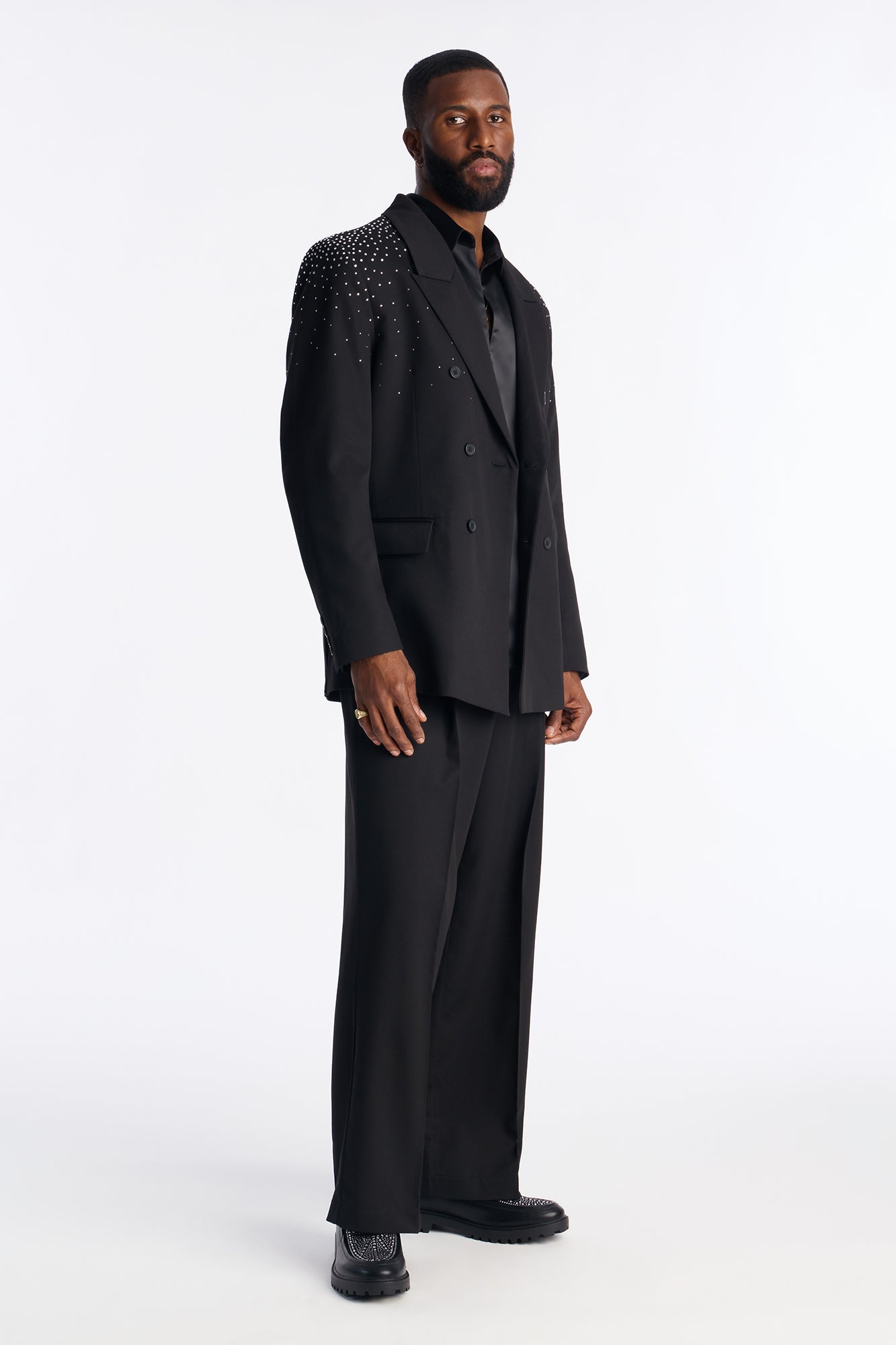 Relaxed Star Gazer Embellished Jacket - Black