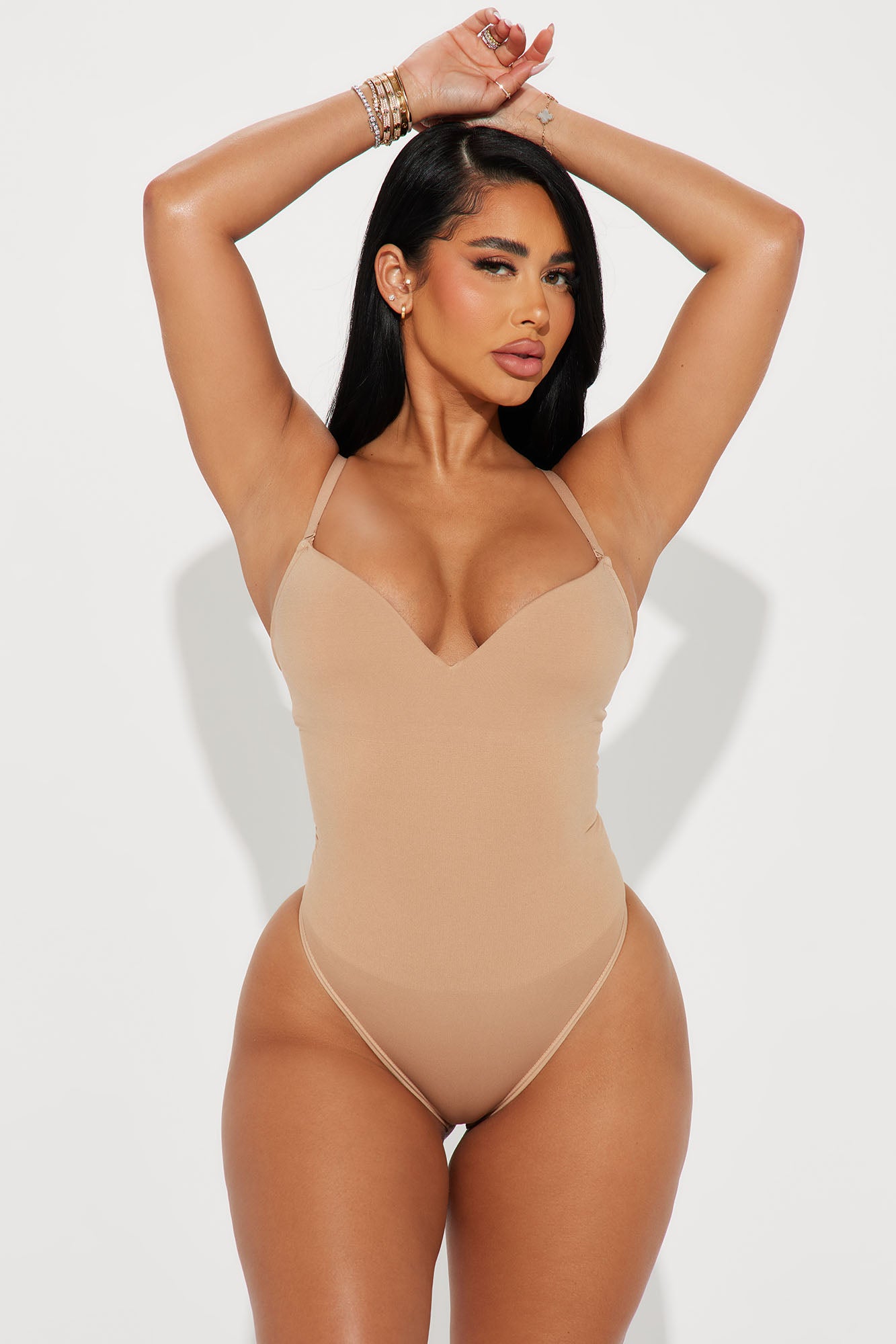 Get Snatched Compression Shapewear Bodysuit - Nude
