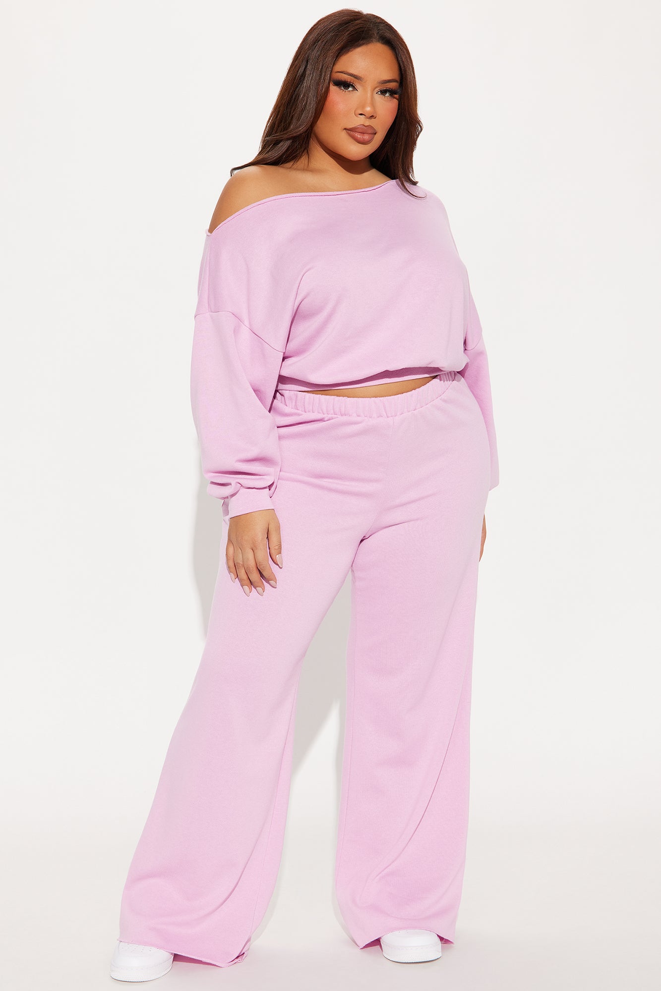 Robyn Off Shoulder Pant Set - Pink