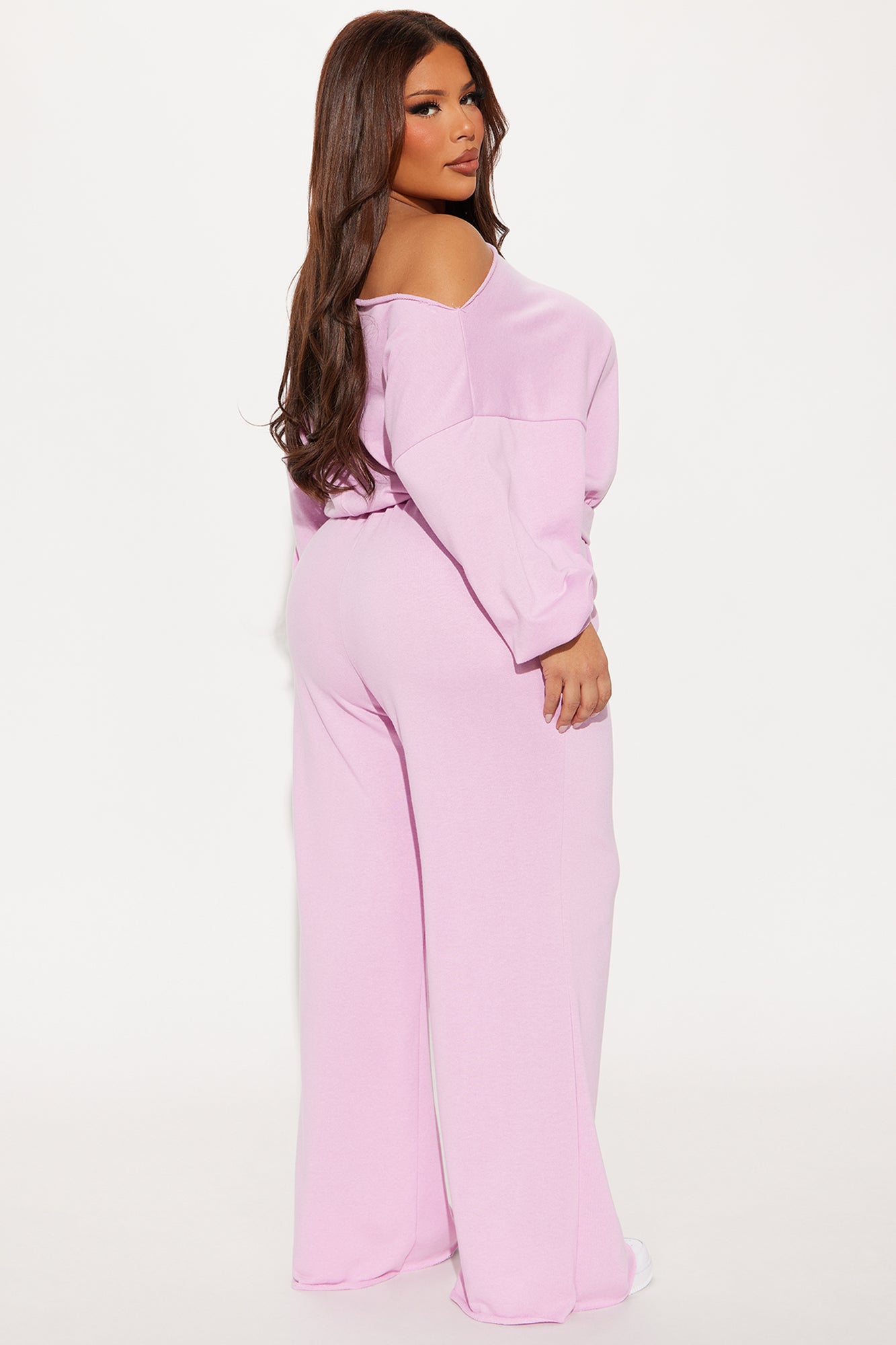 Robyn Off Shoulder Pant Set - Pink