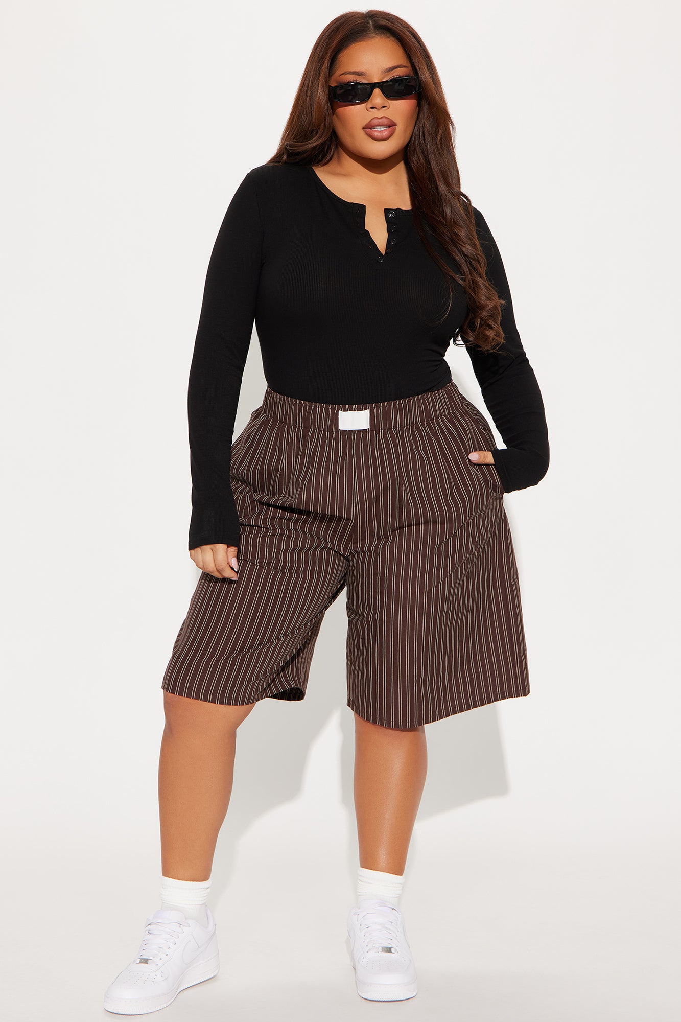Symphony Henley Long Sleeve Top - Black