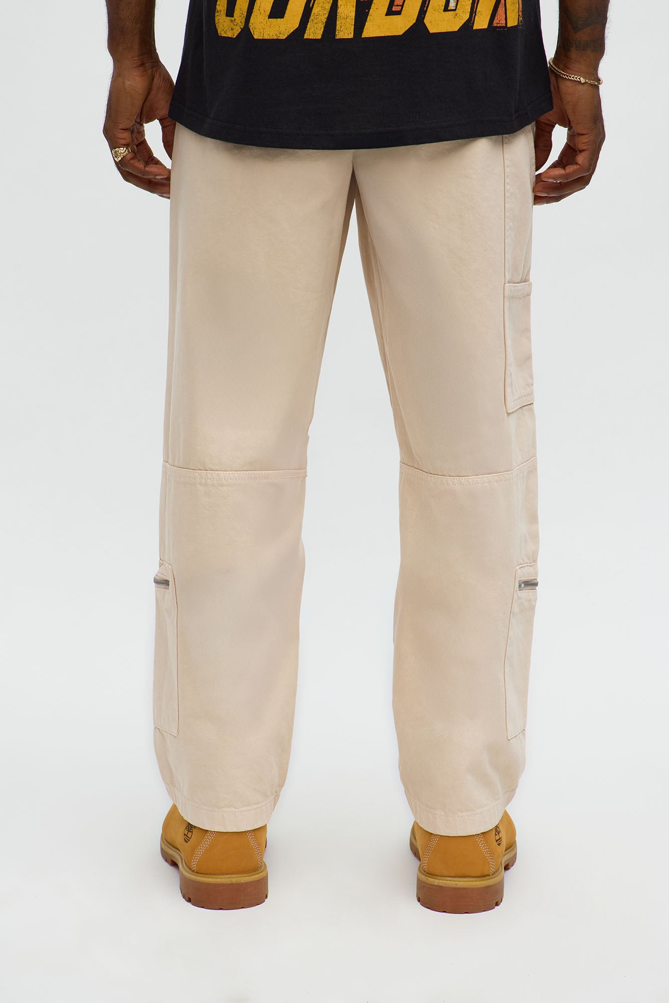 Baggy Zipper Carpenter Pant - Khaki