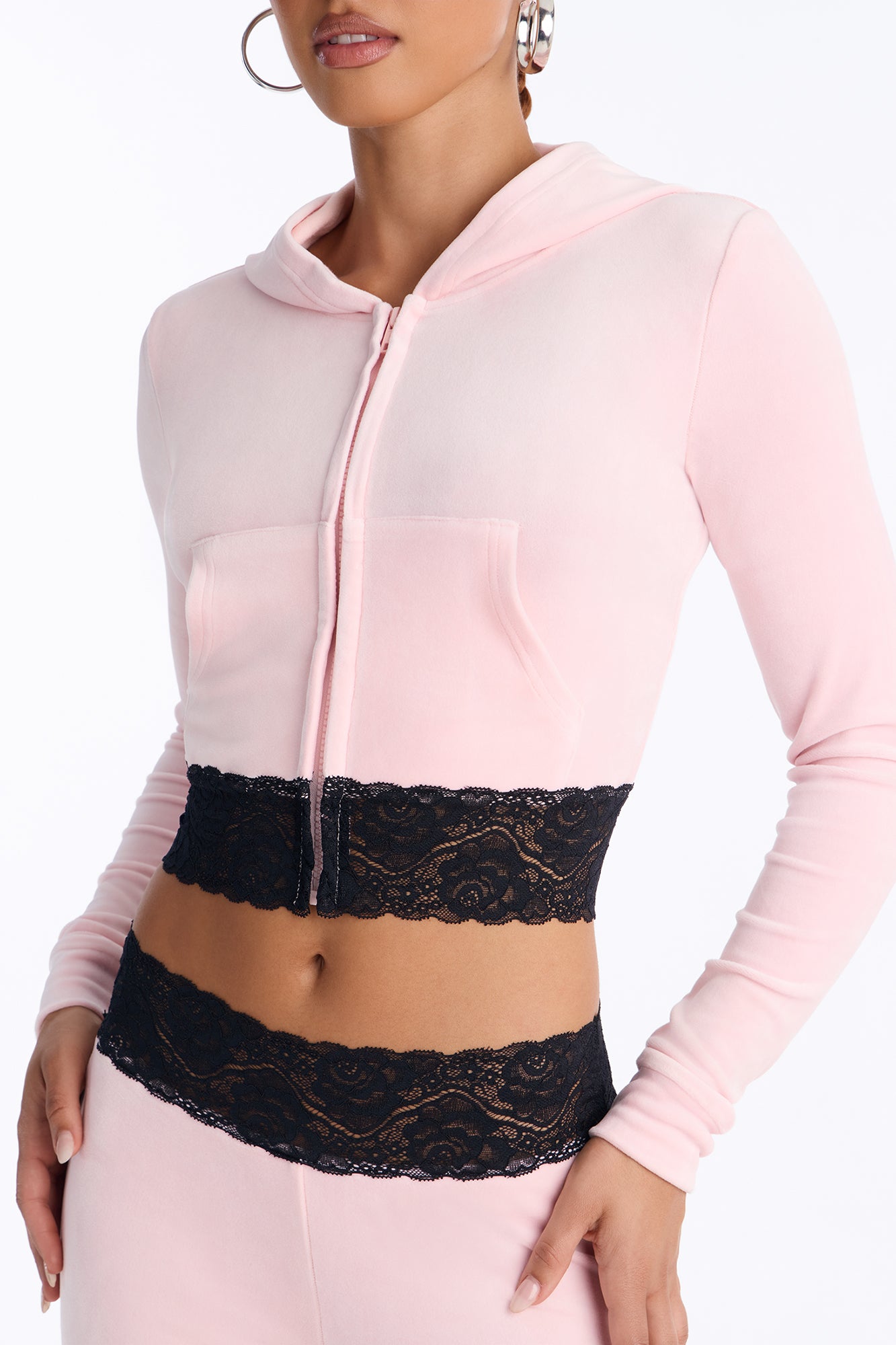 Sugar Rush Velour Pant Set - Light Pink