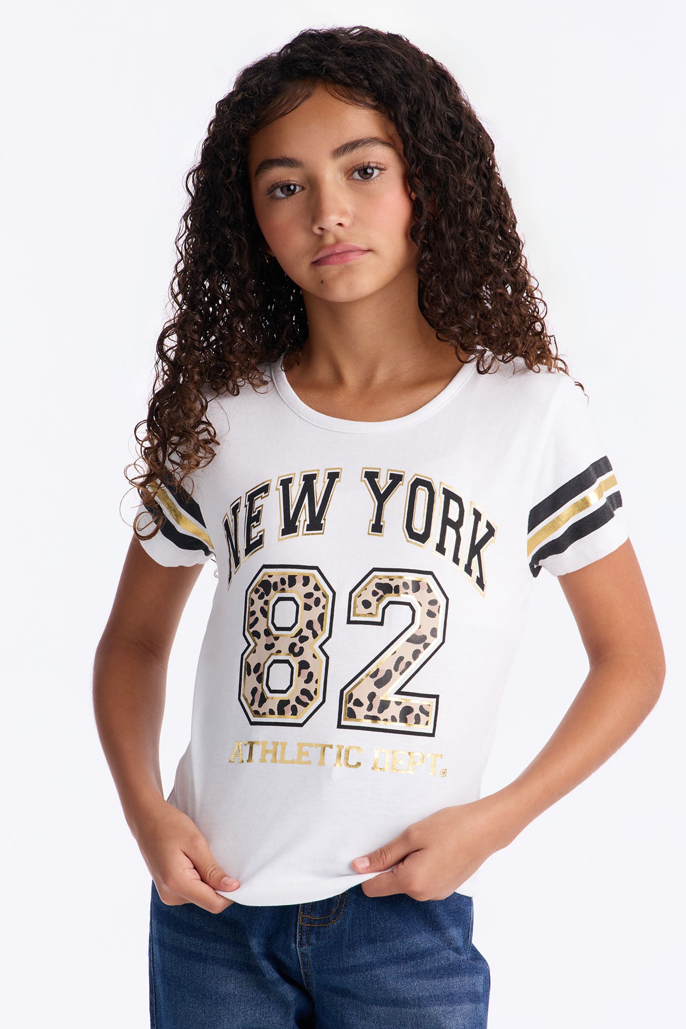 Mini New York 82 Jean Set - White/combo