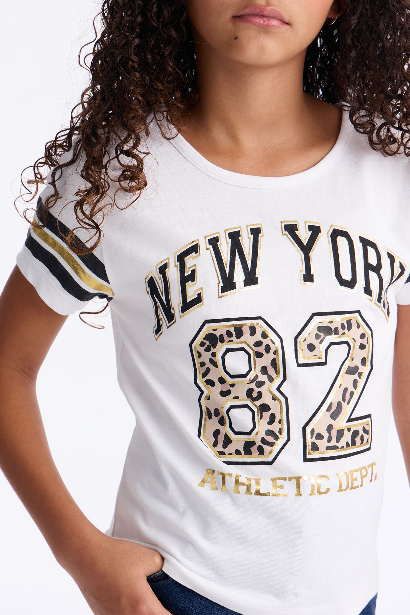 Mini New York 82 Jean Set - White/combo