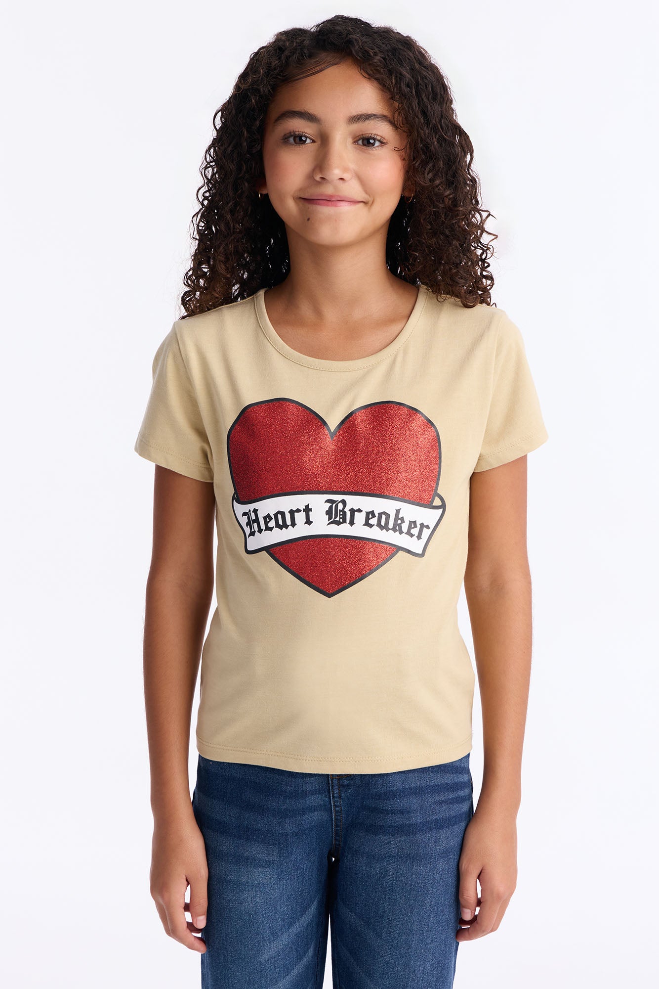 Mini Heartbreaker Flare Jean Set - Sand/combo