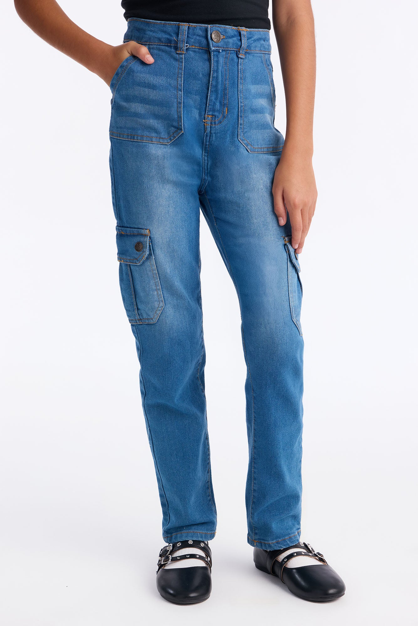 Mini Too Fresh Denim Joggers - Light Wash
