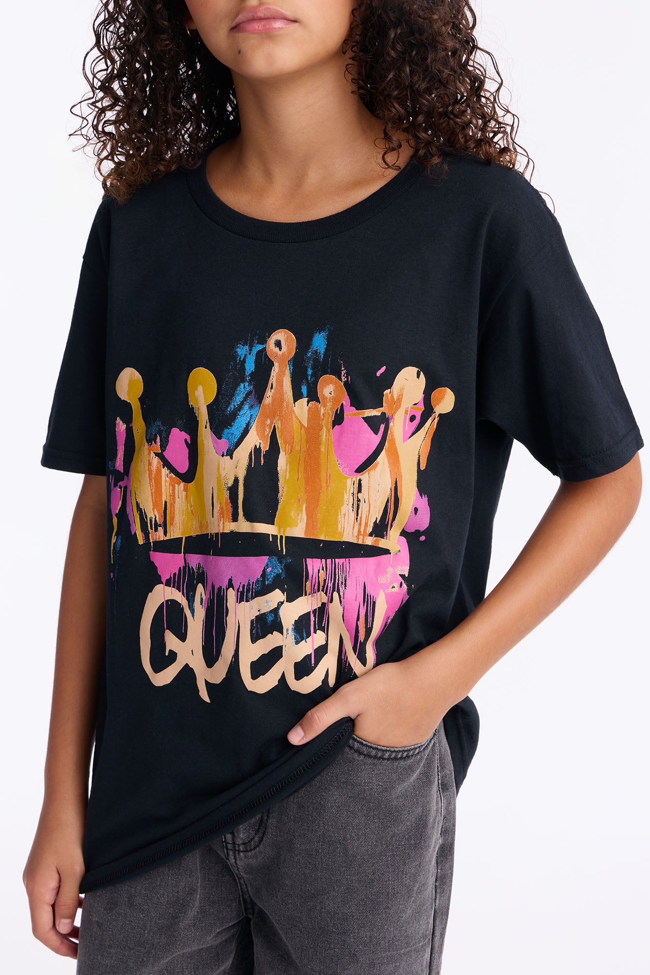 Mini Queen Crown Tee - Black