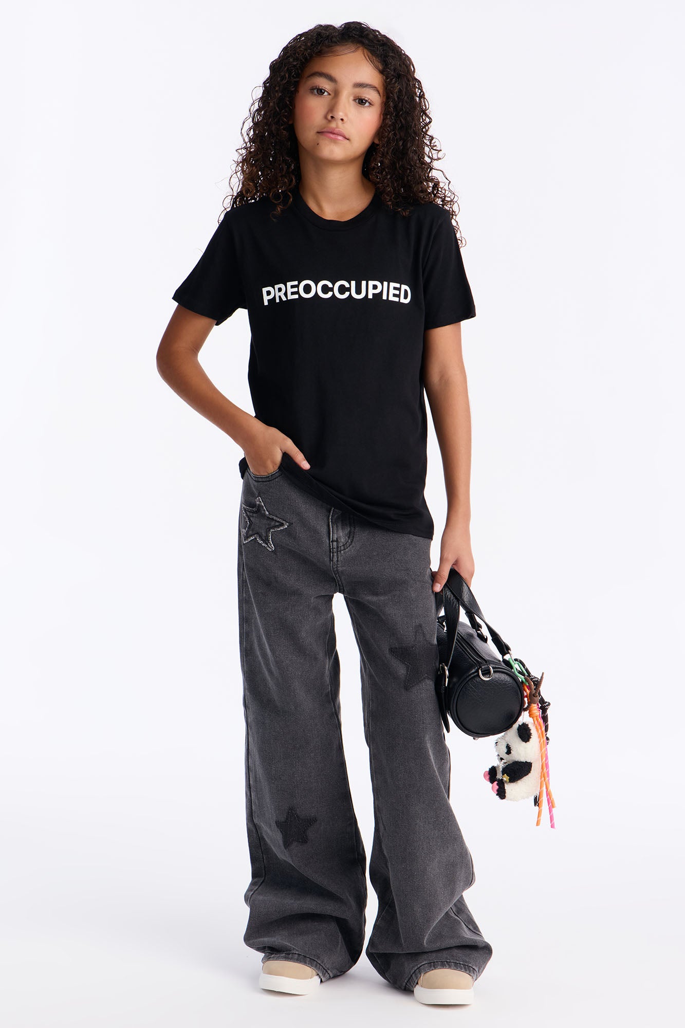 Mini Preoccupied Short Sleeve Tee - Black