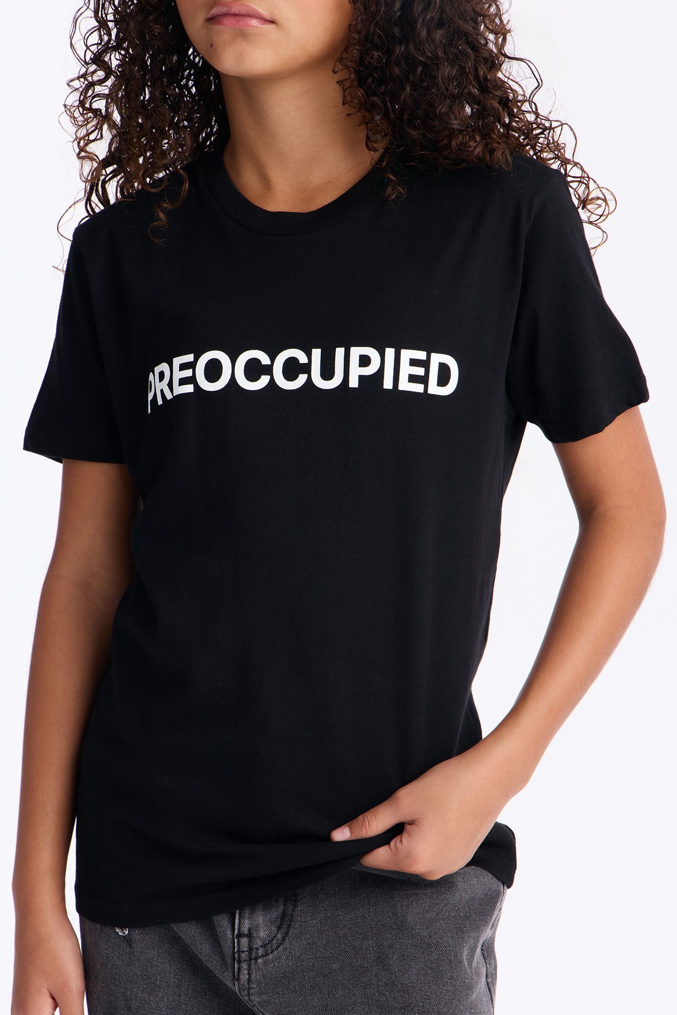 Mini Preoccupied Short Sleeve Tee - Black