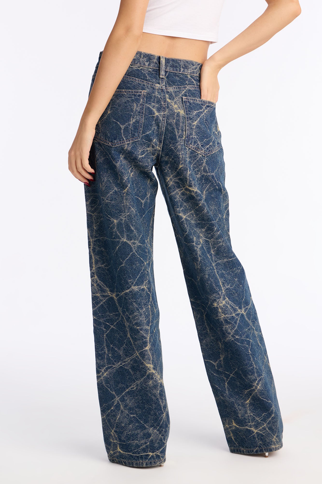 Electric Energy Jacquard Straight Leg Jeans - Dark Wash