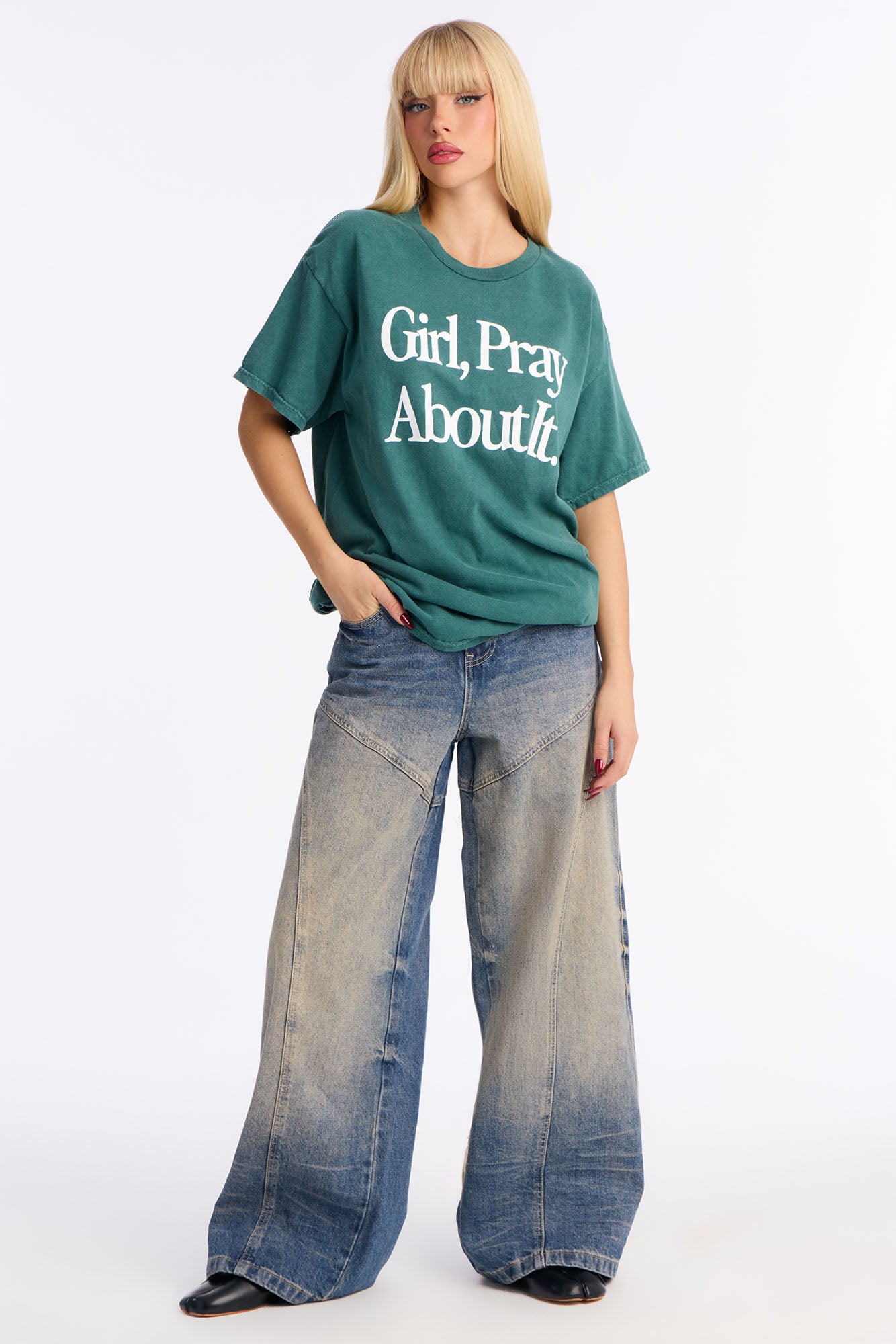 Lost Control Wide Leg Jeans - Vintage Wash