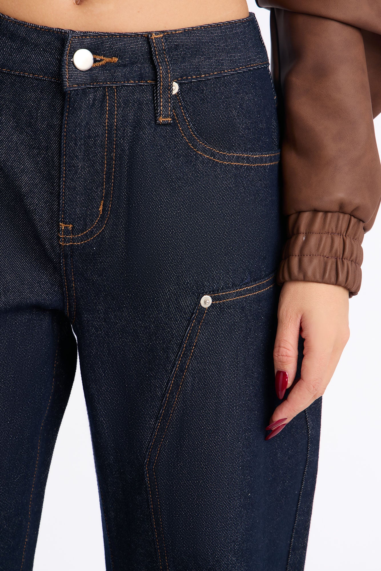Rock Solid Non Stretch Straight Leg Jeans - Dark Denim