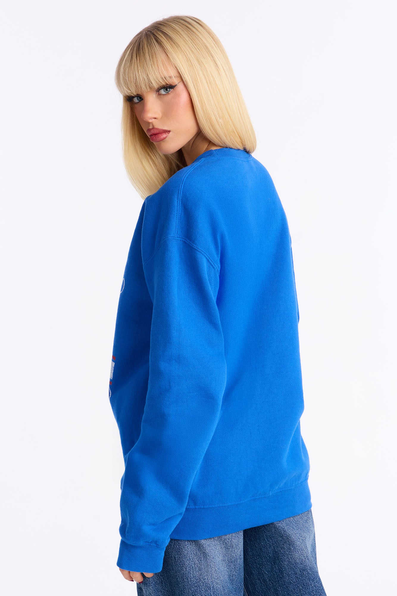Mickey Mouse X NFL New York Giants Fleece Crew Sweatshirt - Blue