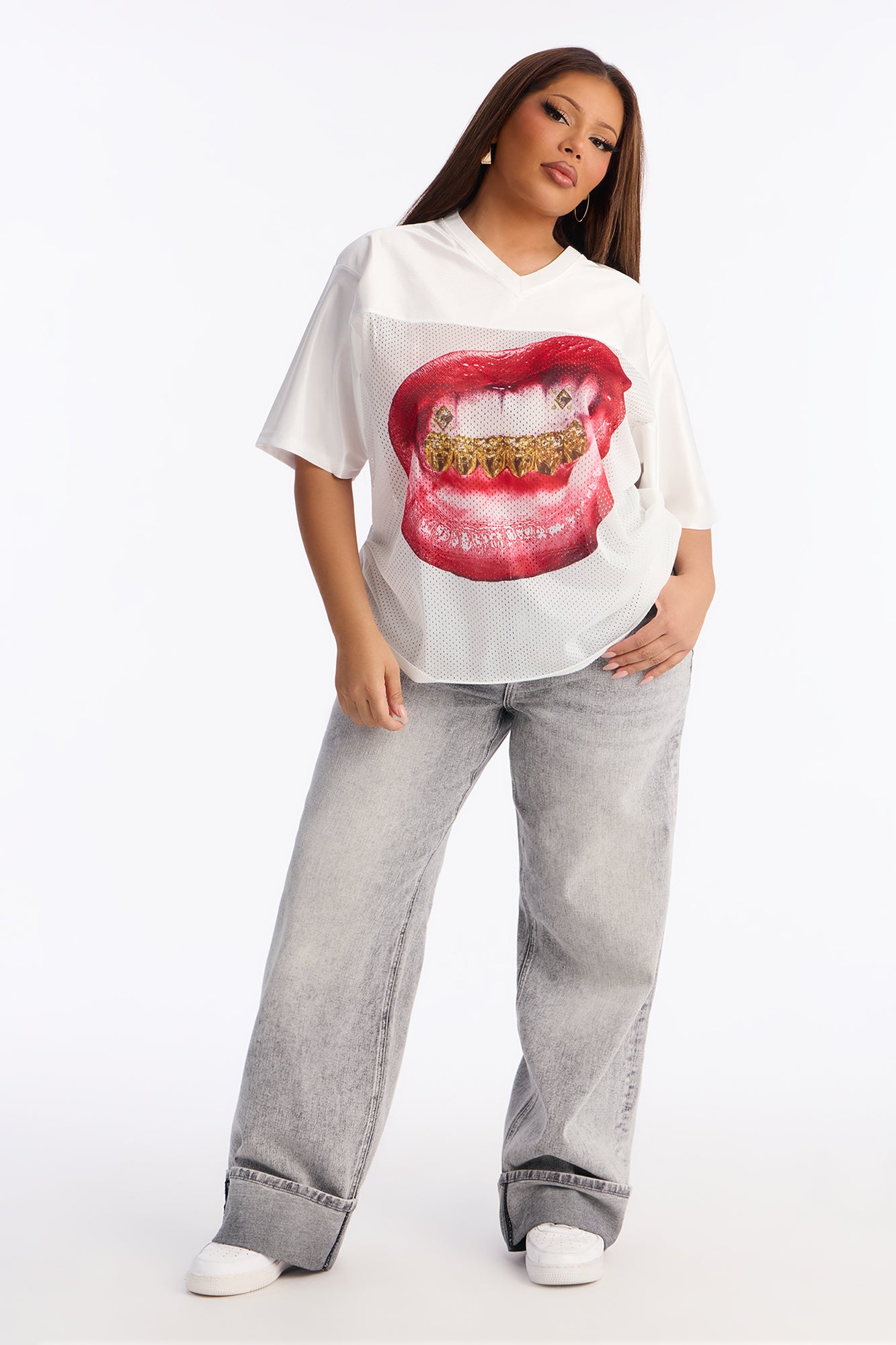 Grillz Mesh Jersey - White