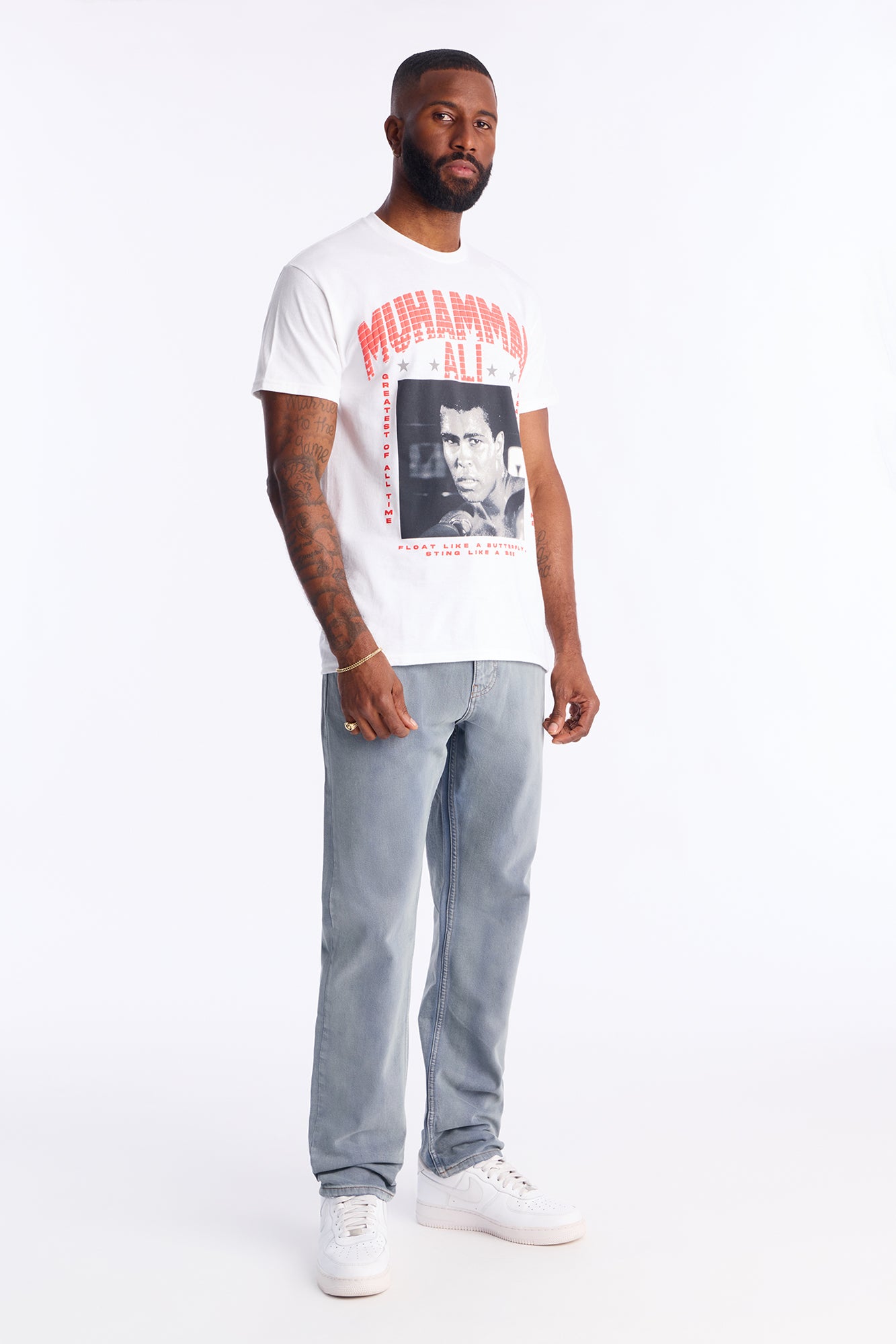 Muhammad Ali Puff Printed Short Sleeve Tee - White