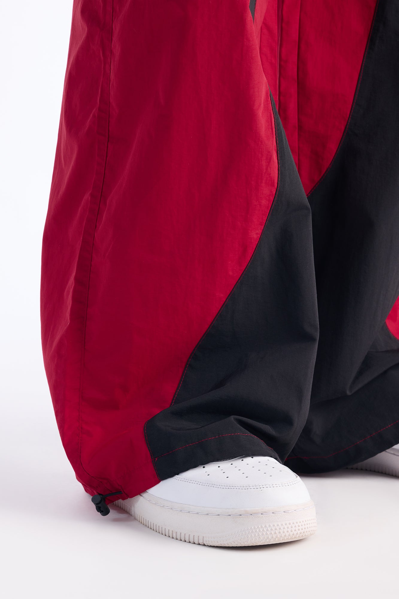Split It Straight Utility Nylon Pants - Red/combo