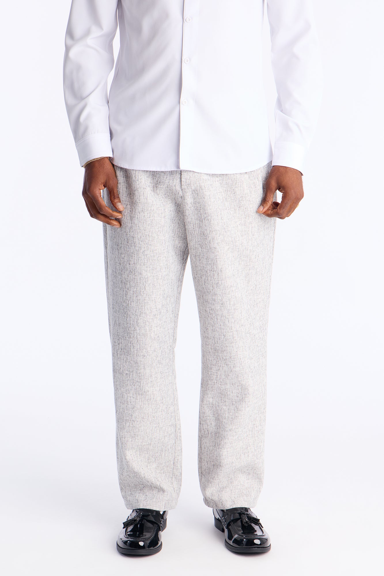 Straight Bleeker Pleated Trouser - Cream