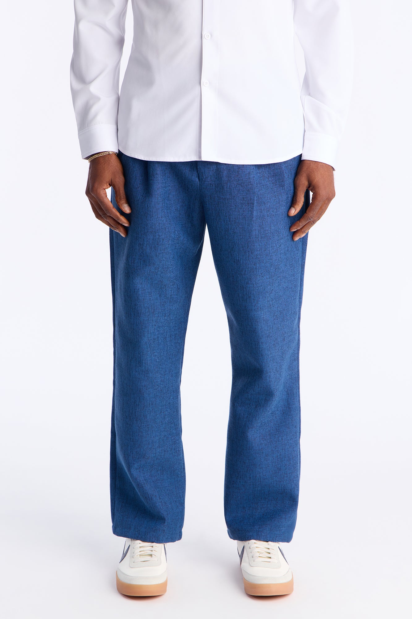 Straight Bleeker Pleated Trouser - Navy