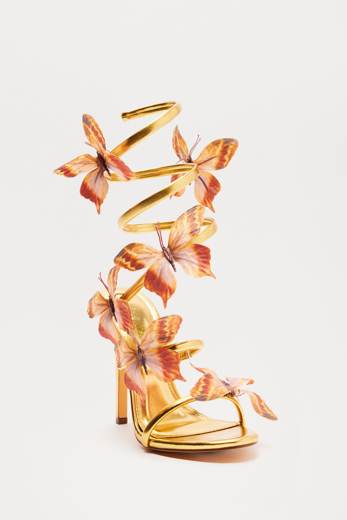 Butterfly Garden Wrap Up Heels - Gold