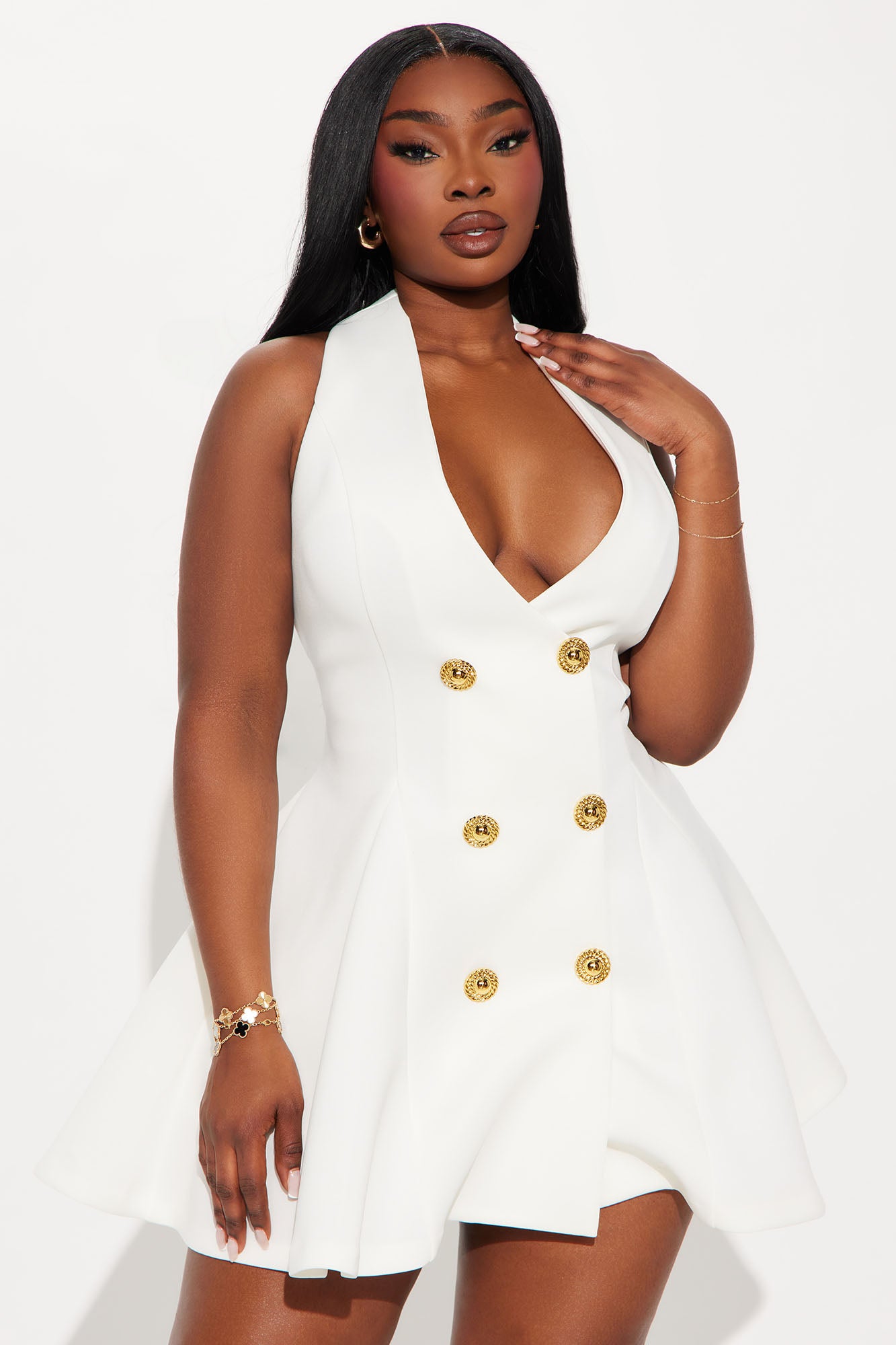 Queen Of Everything Pleated Mini Dress - White