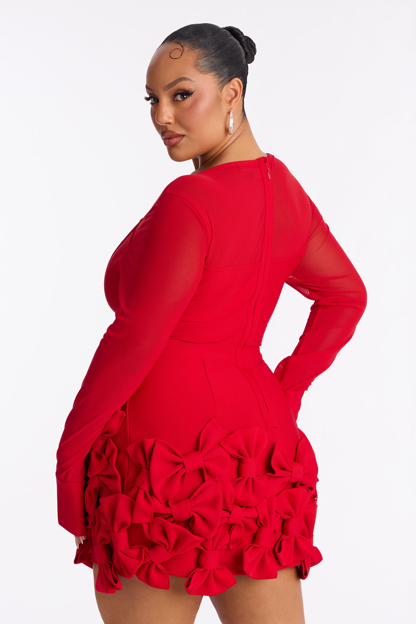 Literally Just A Girl Bow Bandage Micro Mini Dress - Red